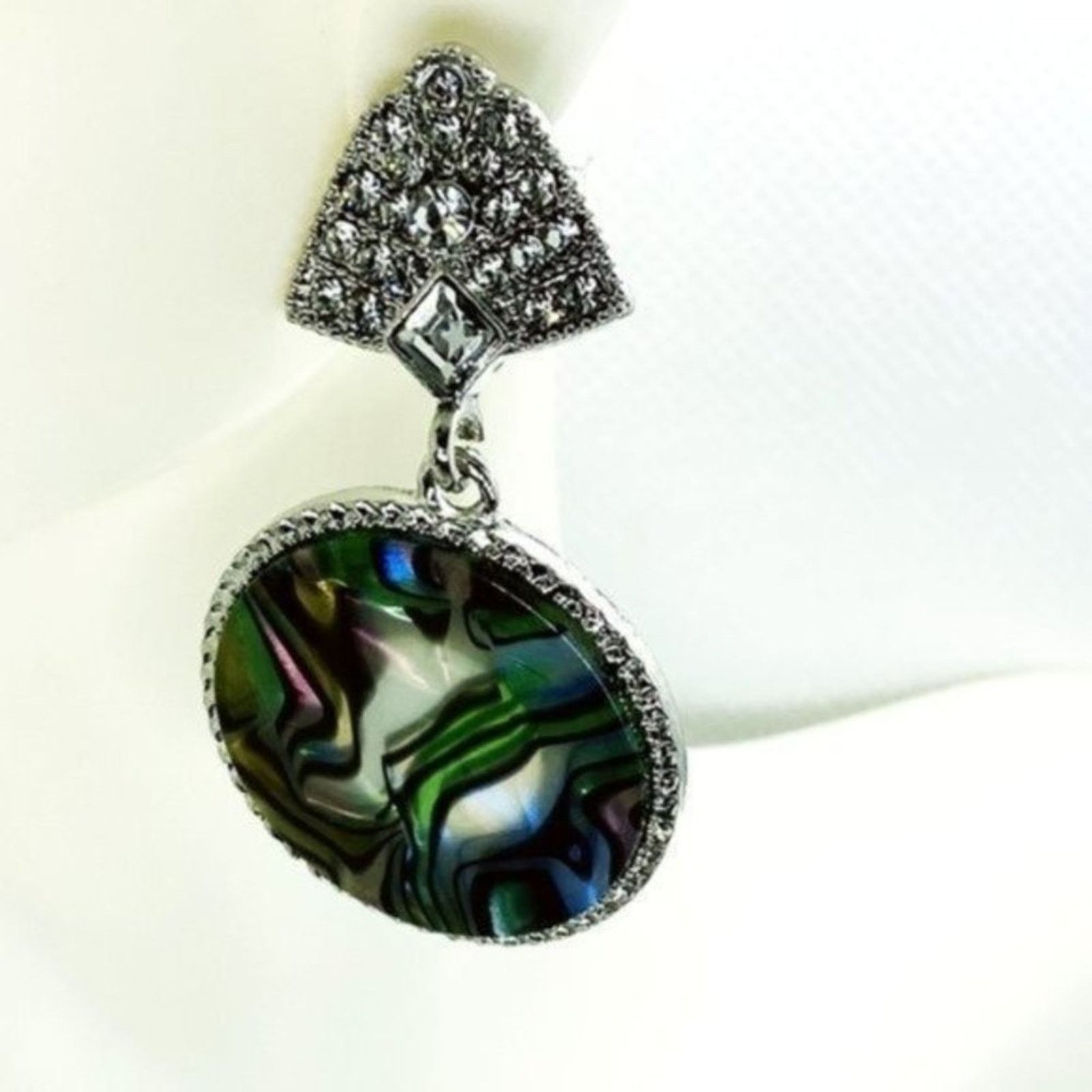 Other NWT Silver-Tone Crystal Abalone Colored Dangle Earrings Size ONE SIZE - 6 Thumbnail