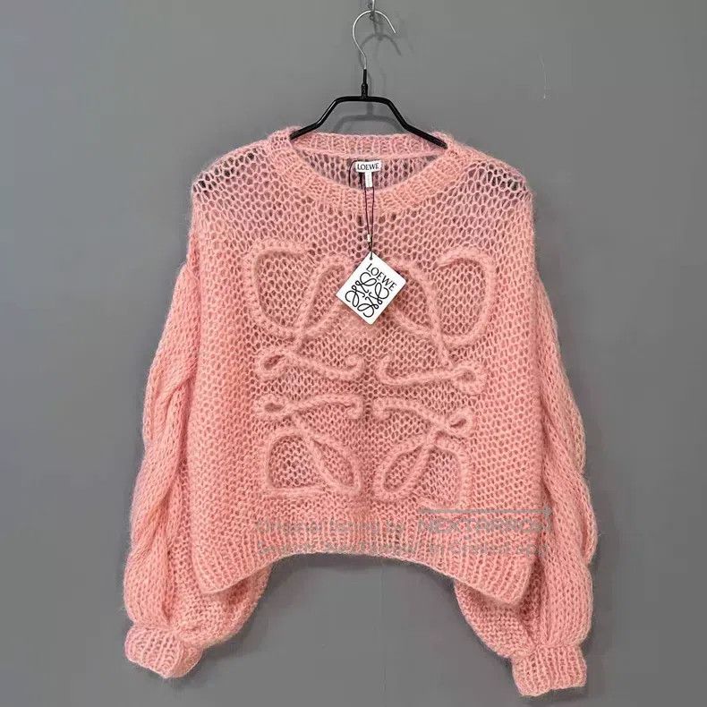 Loewe Loewe Pink Big Logo Mohair Sweater Size XS / US 0-2 / IT 36-38 - 1 Thumbnail