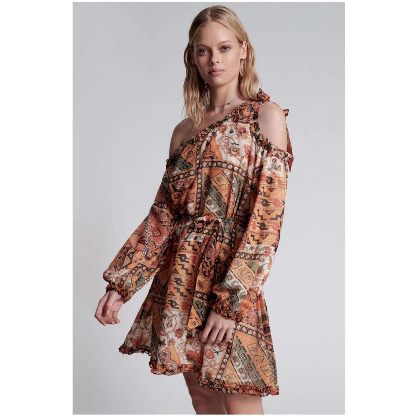 One Teaspoon One Teaspoon Bazar Paisley One Shoulder Mini Dress, NwT, XS Size XS / US 0-2 / IT 36-38 - 3 Thumbnail