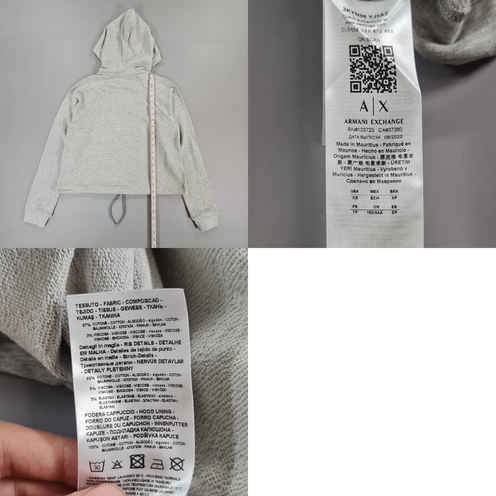 Armani Exchange Armani Exchange Womens Hoodie Grey XS Cotton Logo Pullover Sweatshirt Casual Modern City Logo Womens XS Grey Cotton Logo Pullover Hoodie Size XS / US 0-2 / IT 36-38 - 8 Thumbnail