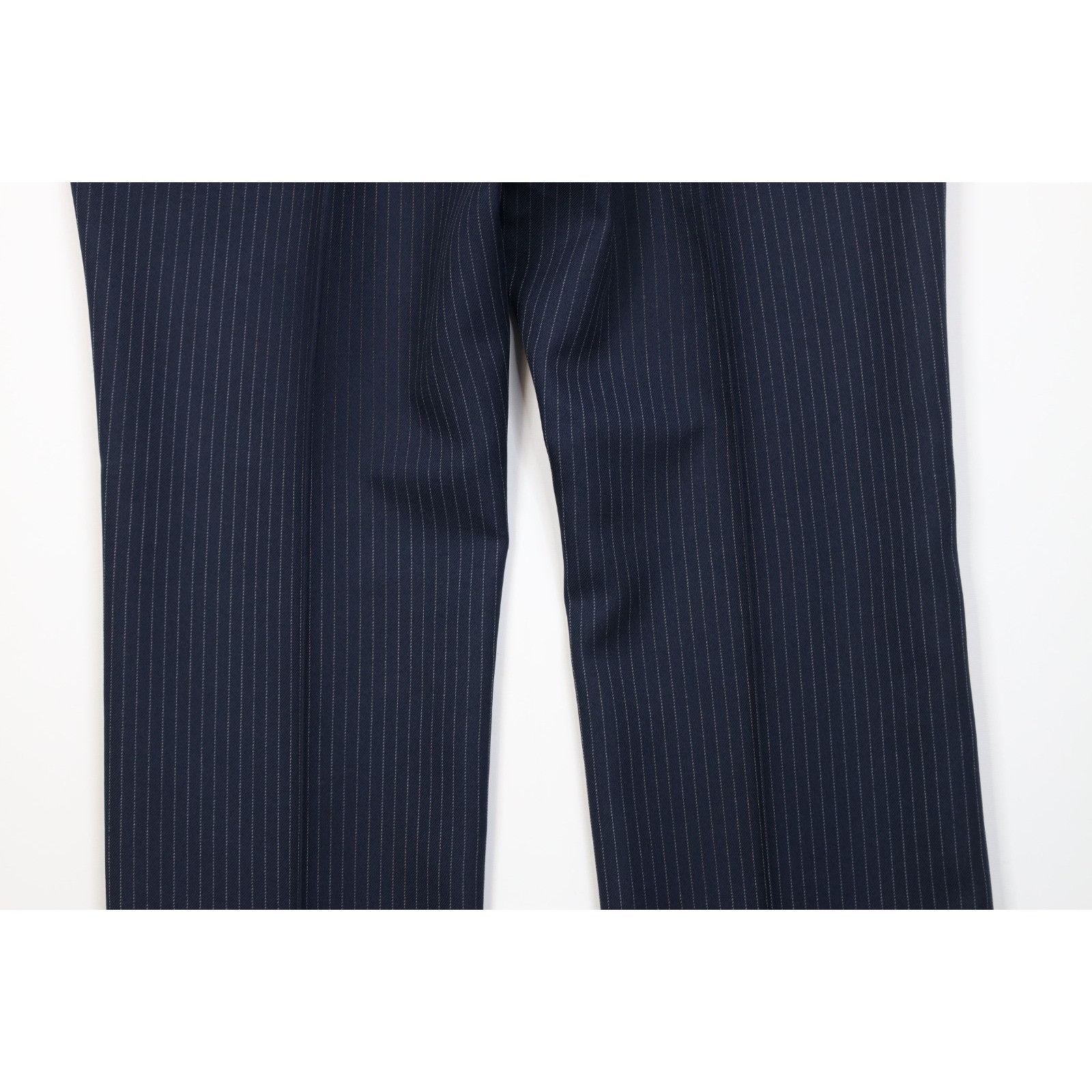 Vintage Vintage 70s 2 Piece Wool Blend Suit Wedding Blue Striped Size 46R - 21 Thumbnail