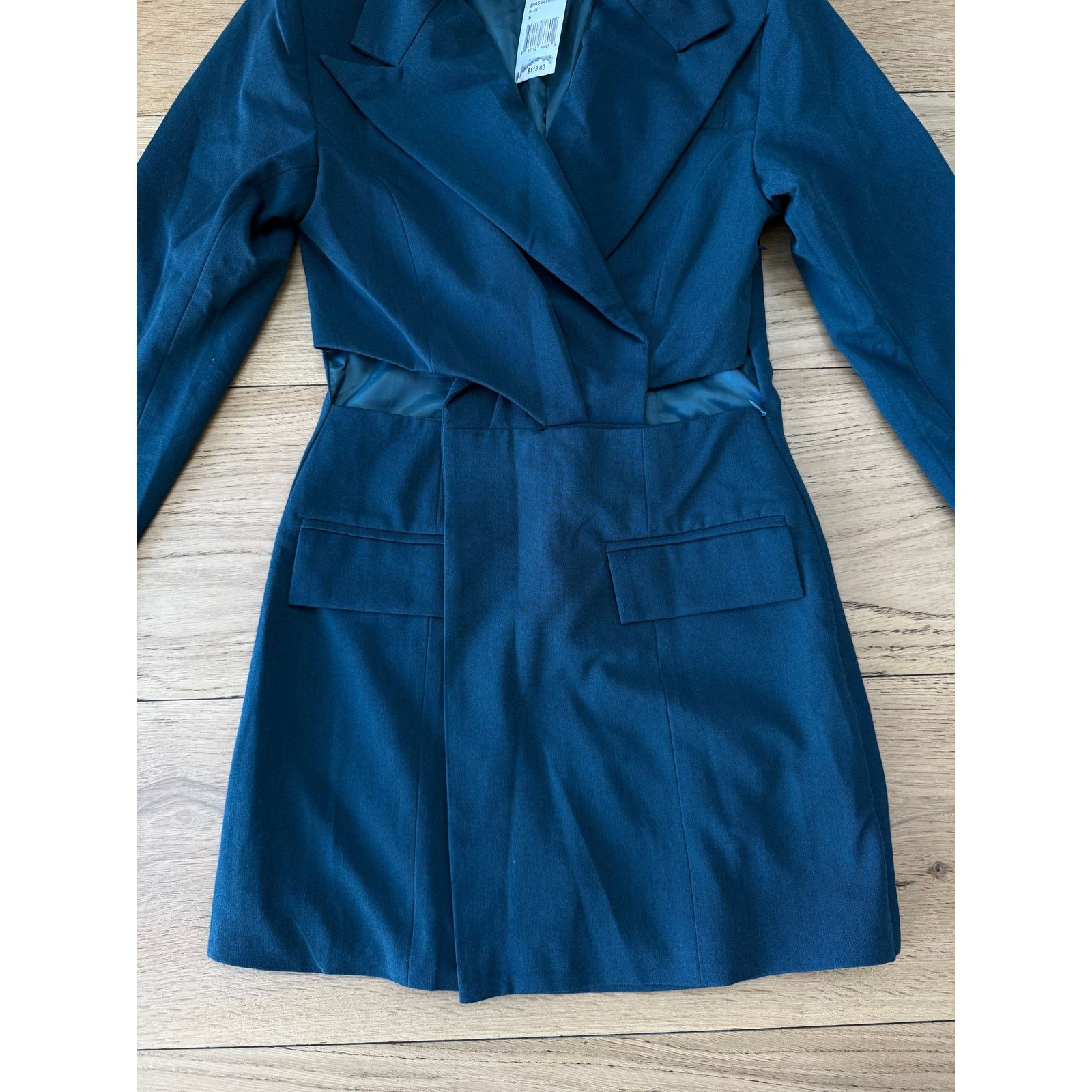 Bloomingdale's NWT FORE Blazer Long Sleeve Mini Cocktail Sheath Dress Size S / US 4 / IT 40 - 4 Thumbnail