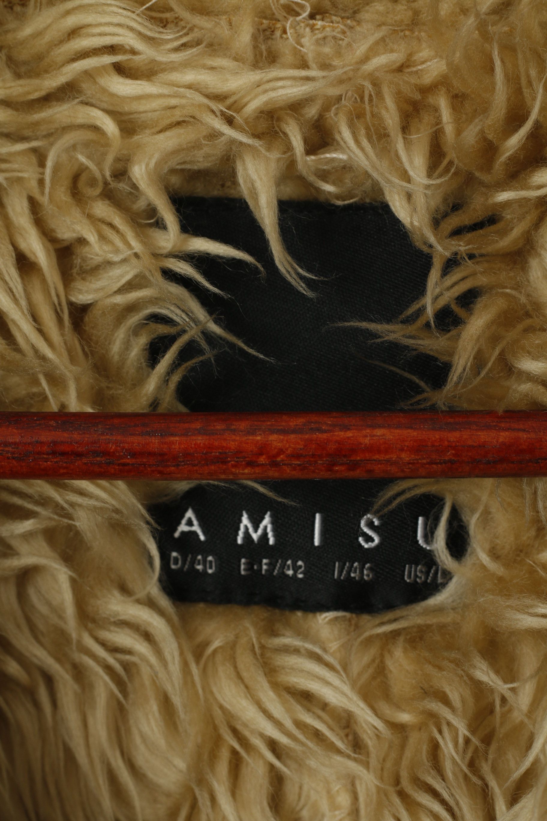 Vintage Amisu Womens 40 M Coat Beige Boho Long 2816 Size M / US 6-8 / IT 42-44 - 3 Thumbnail