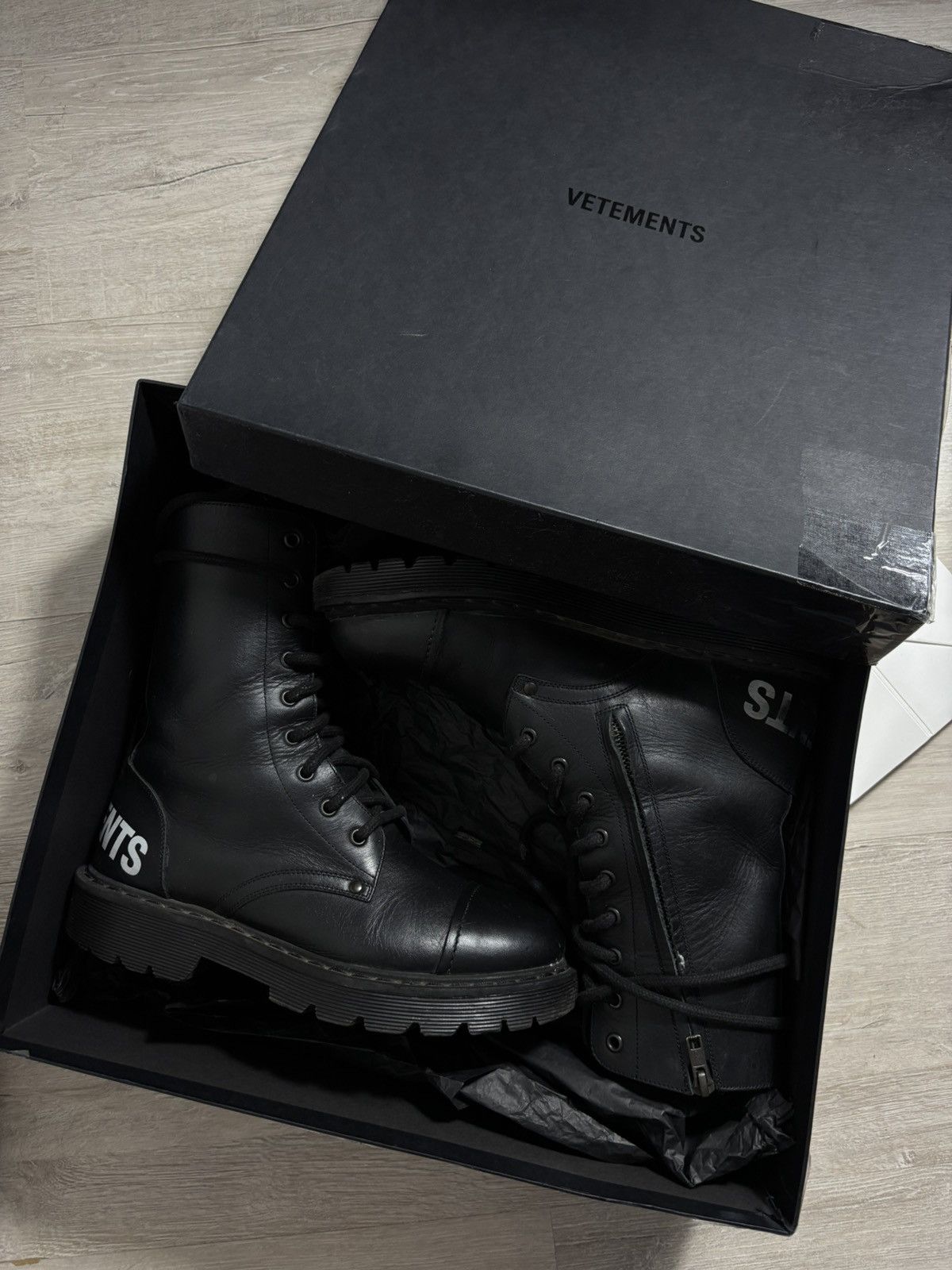 Vetements Vetements Combat Leather Bootd Size US 7 / EU 40 - 4 Thumbnail