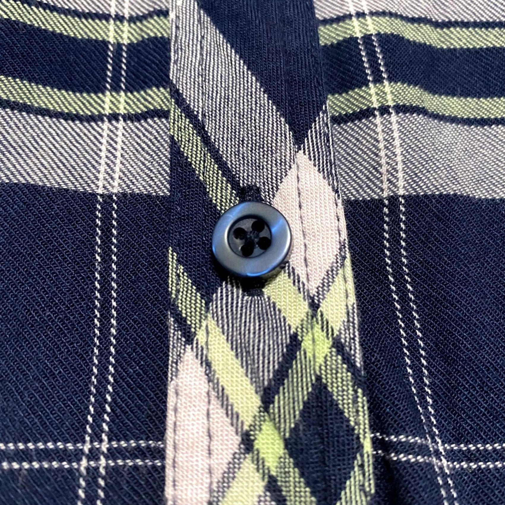 Torrid Torrid Shirt 1X Blue Plaid Button-Up Knit Rayon Long Sleeve, Plus Size, Collared, Pocket, Classic Modern, Womens Size XL / US 12-14 / IT 48-50 - 7 Thumbnail