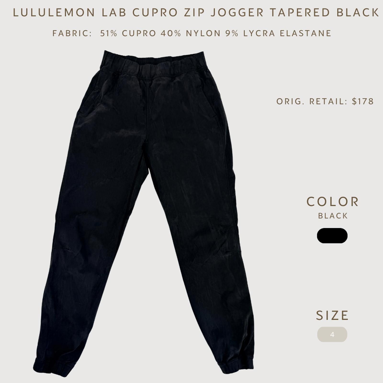 Lululemon Lululemon Lab Cupro Zip Jogger Tapered Black Size 4 Size ONE SIZE - 2 Thumbnail