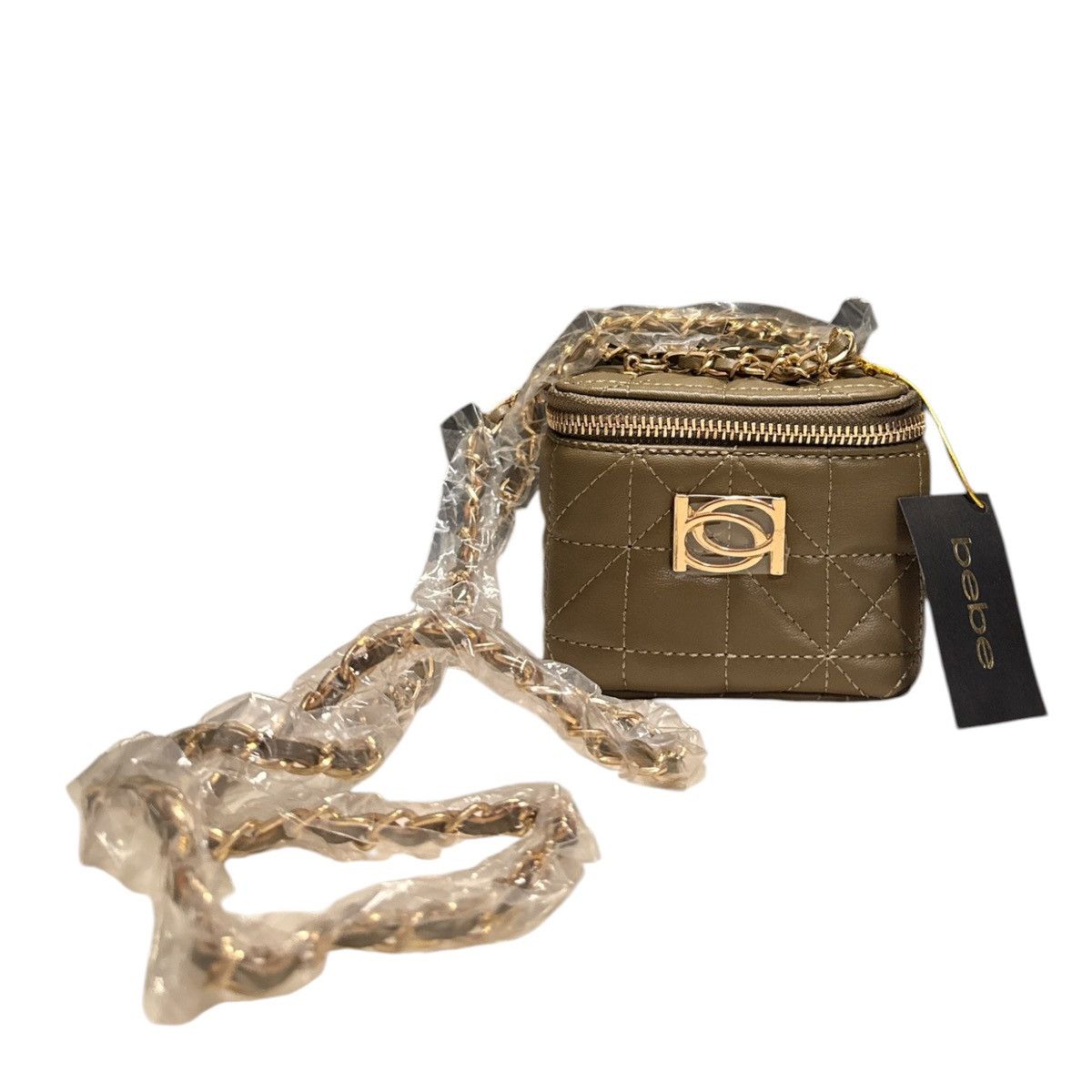Bebe Bebe Kamala Mini SQ Light Olive Quilted Crossbody w/ Chain Size ONE SIZE - 5 Thumbnail