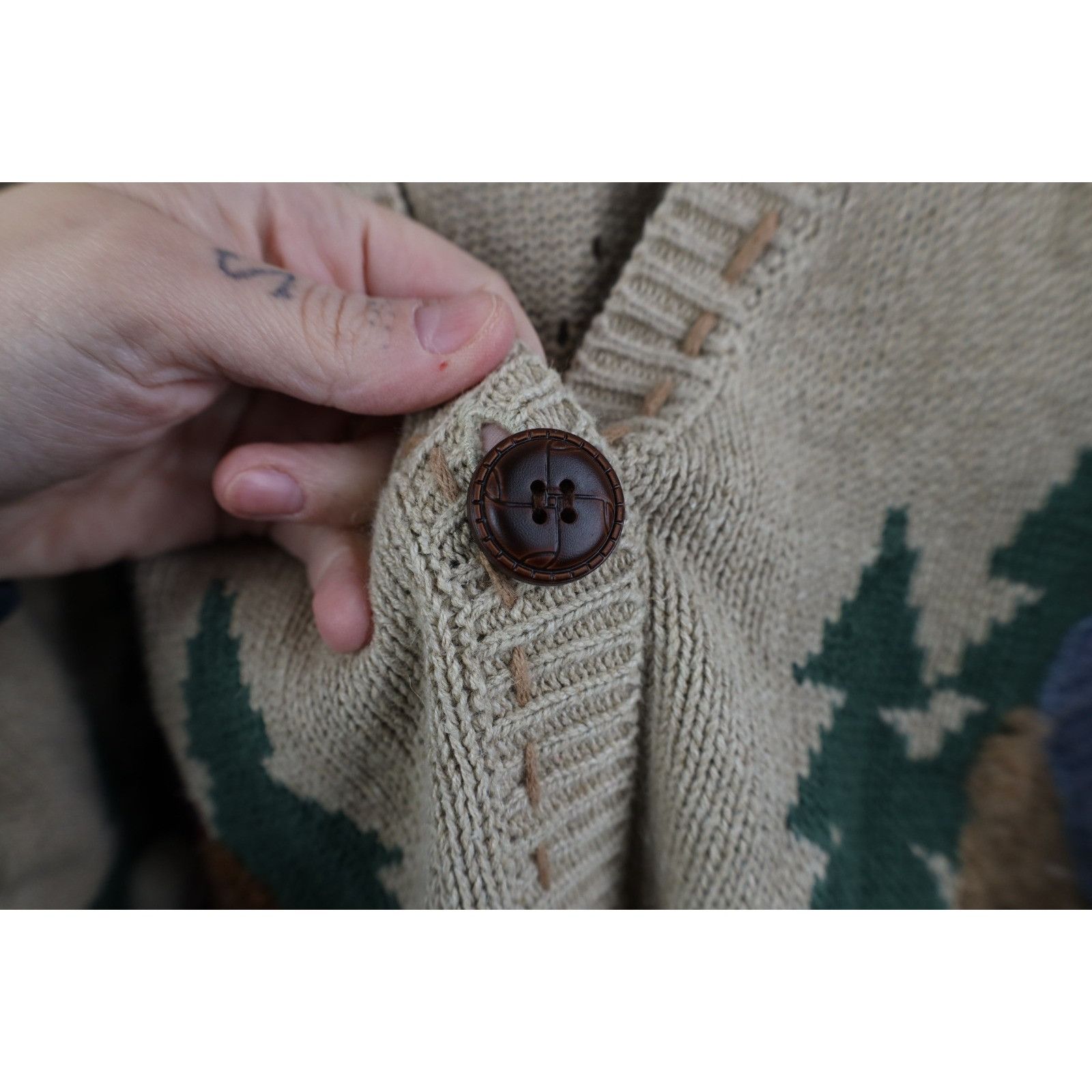 Vintage Vintage 90s Christmas Bear Mohair Blend Cardigan Sweater Size L / US 10 / IT 46 - 10 Thumbnail