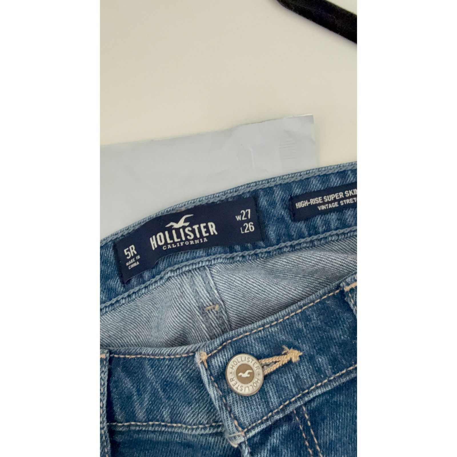 Hollister Hollister High Rise Skinny Crop Jeans Blue Distressed - D015 Size 27" / US 4 / IT 40 - 5 Thumbnail