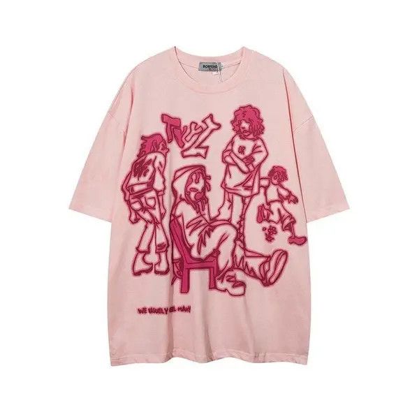 Other Streetwear Funny Anime Cartoon Graphic Oversized T-Shirt y2k Size US L / EU 52-54 / 3 - 1 Thumbnail