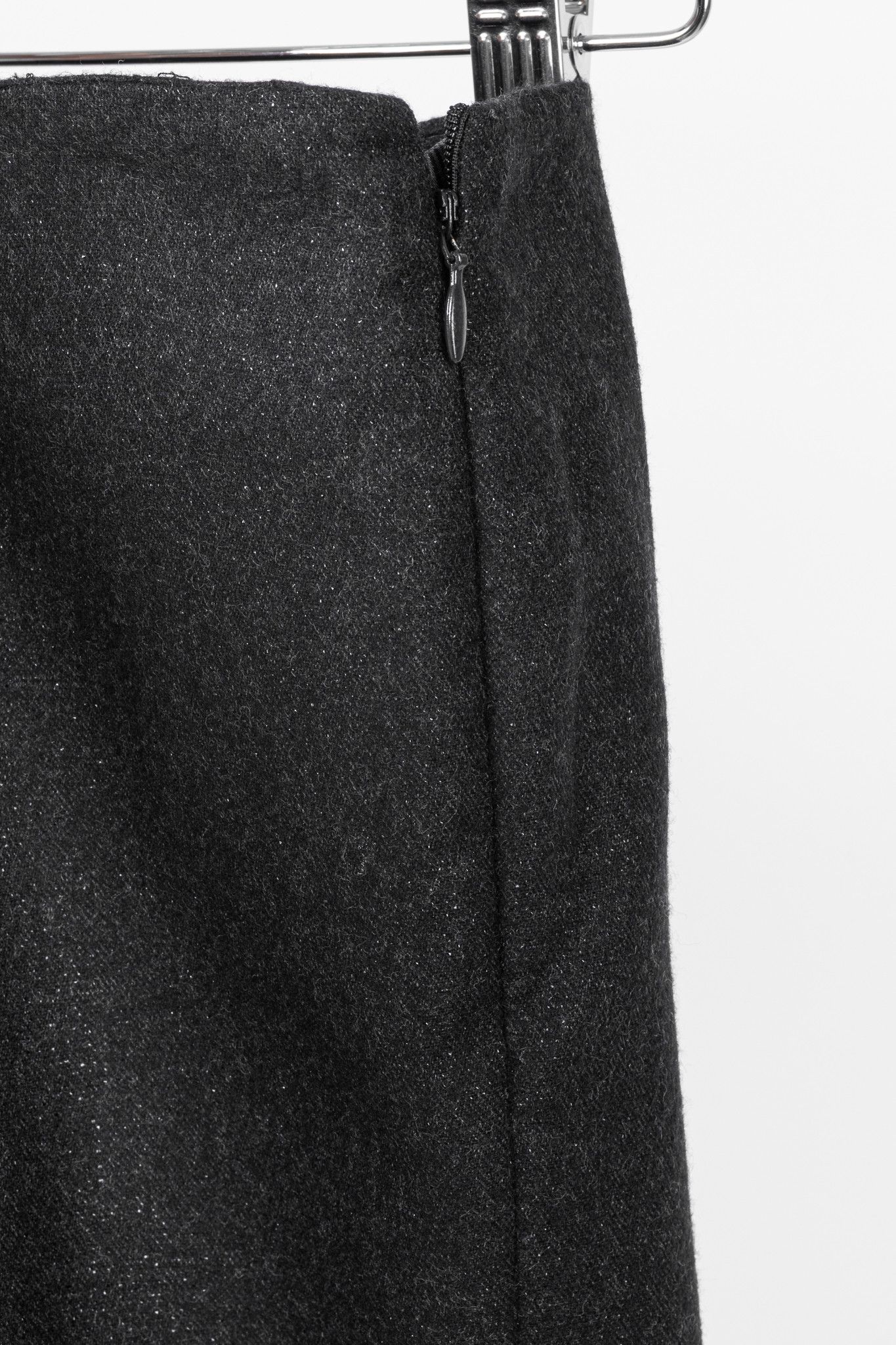 Brunello Cucinelli Brunello Cucinelli Black Metallic Wool-Blend Trousers Size 28" / US 6 / IT 42 - 6 Thumbnail