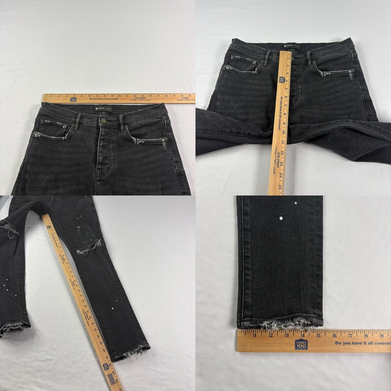 J Brand Purple Brand Jeans Skinny Denim Mens 30x32 Black Distressed Paint Splatter 30 32 Cotton Denim Slim Style Regular Button Closure Mens Size US 30 / EU 46 - 8 Thumbnail