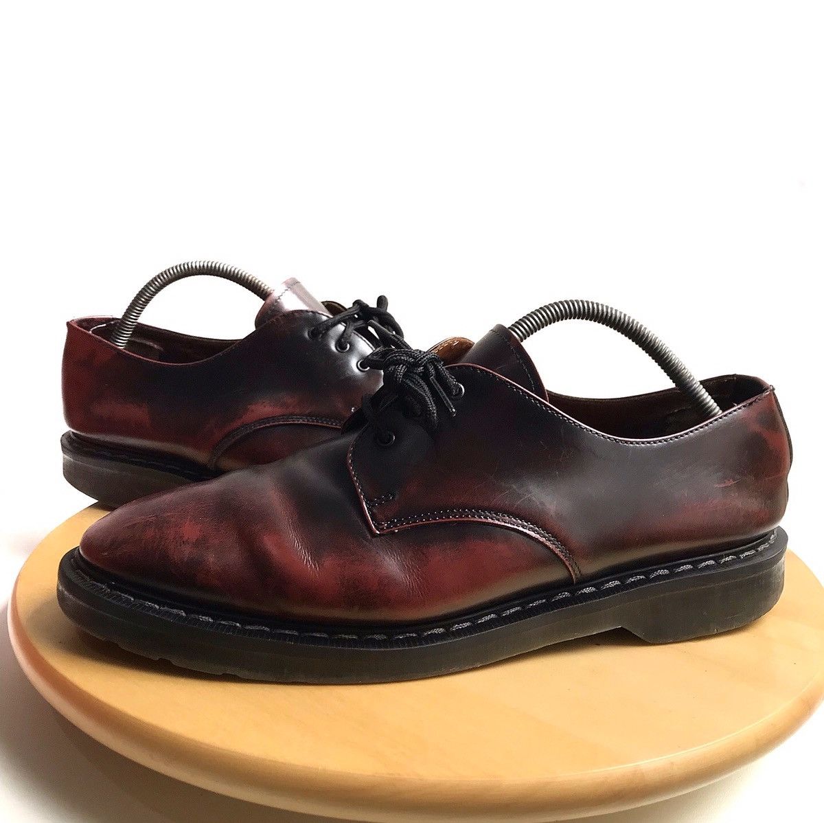 Other UK × Solovair Vintage 80s Nps Solovair 3 Eye 1461 Ox burgundy White Stitch Size US 10 / EU 43 - 12 Thumbnail