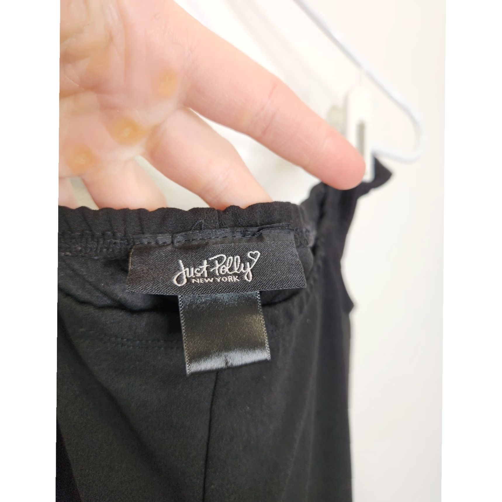 Vintage VINTAGE y2k Black Flare Elastic Pants Just Polly Punk Goth Emo Bottoms Rare Size 32" / US 10 / IT 46 - 5 Thumbnail