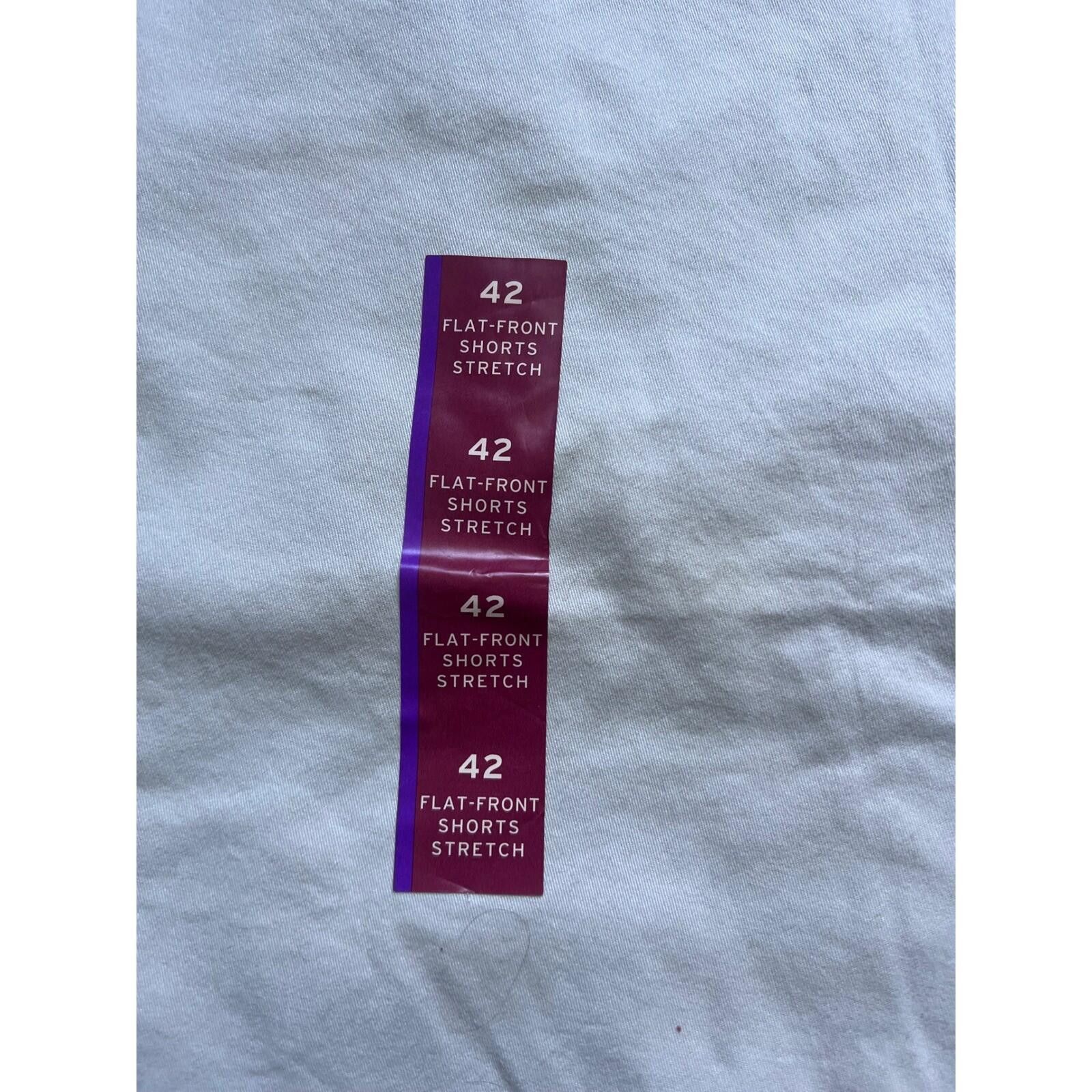 Merona Merona Mens Flat Front Chino Shorts Stone White 42 NWT Size US 42 / EU 58 - 3 Thumbnail