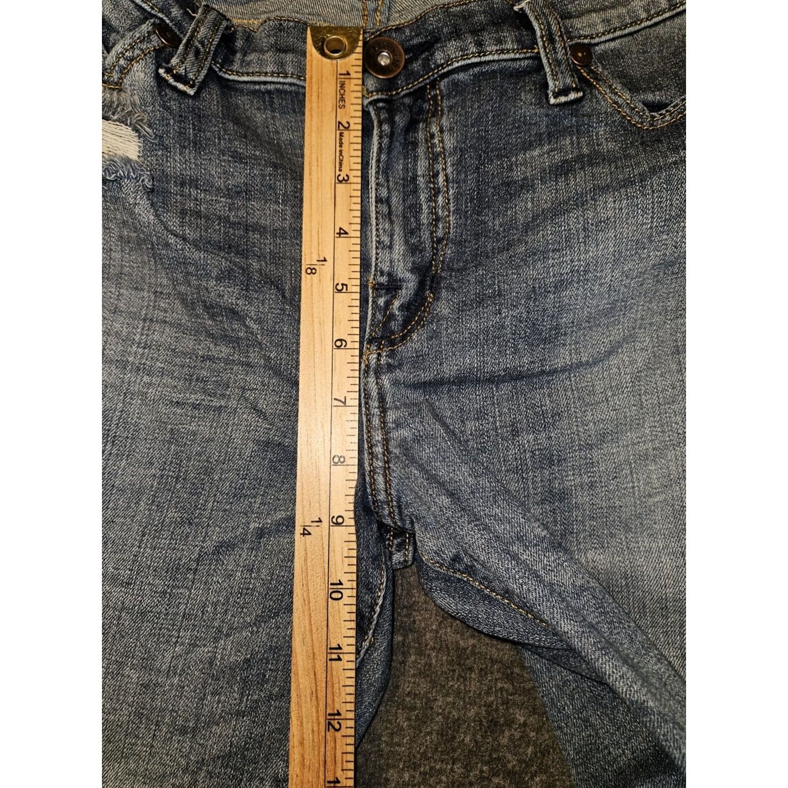 Vintage Rock & Republic Berlin Jeans Women's 16M Mid Denim Distressed Stretch Ankle Logo Slim Fit Blue 27in Inseam Women Size 38" / US 16 / IT 52 - 5 Thumbnail