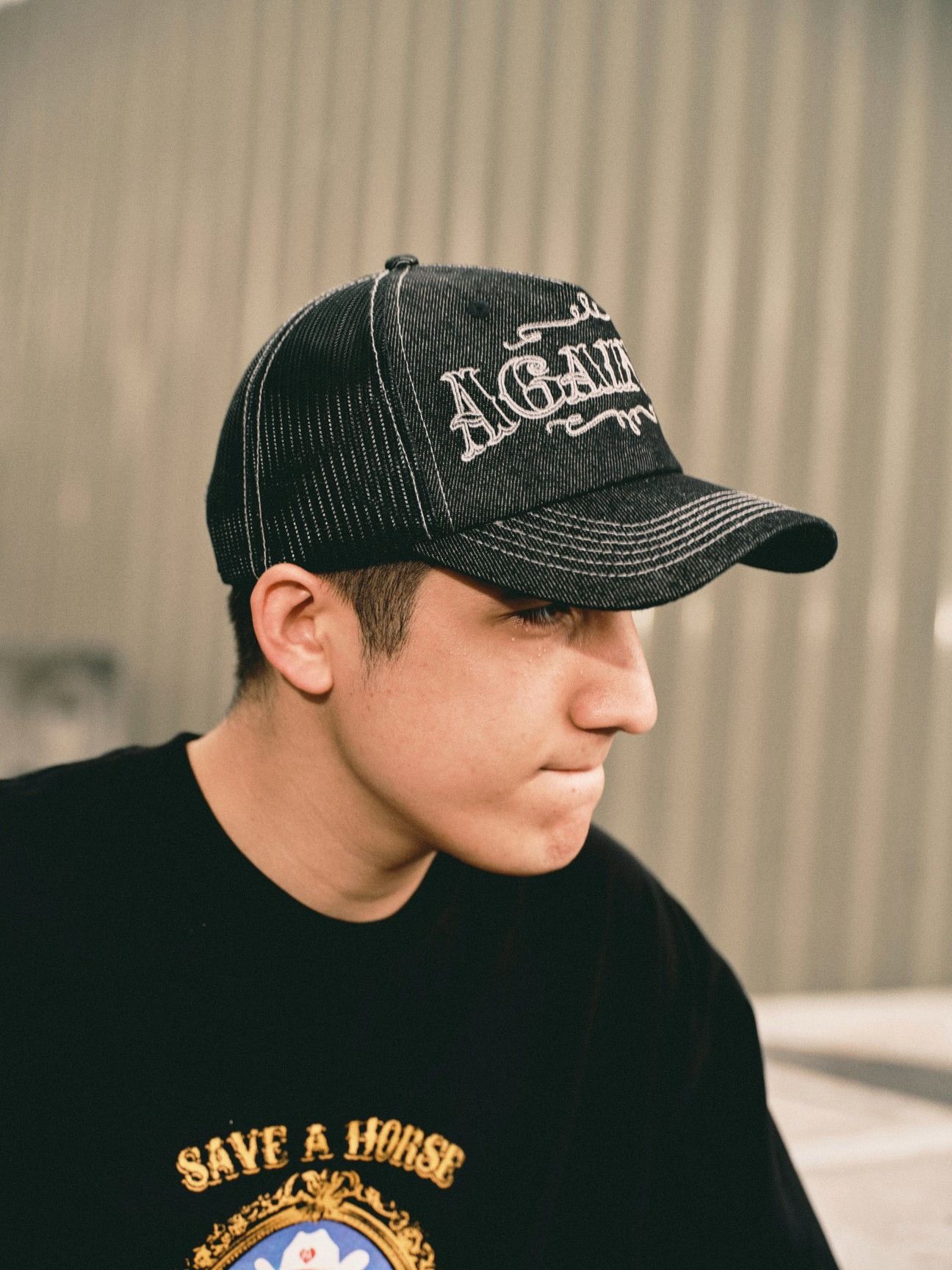 Vintage AGAiNST LAB MALAYSiA TATTOO DENiM TRUCKER CAP iNDiE SLEAZE Size ONE SIZE - 16 Thumbnail