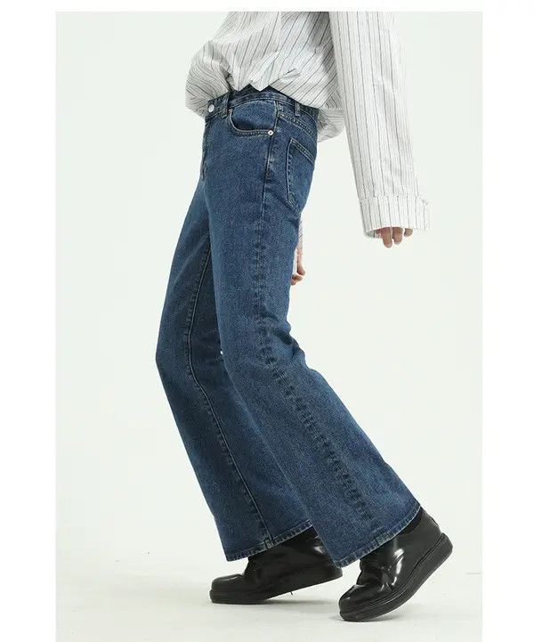 Japanese Brand Hiroko x Mayu Dark blue washed non-stretch bootcut jeans Size US 32 / EU 48 - 4 Thumbnail