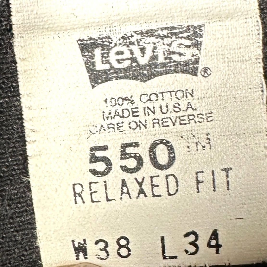 Levi's VINTAGE Levi's 550 Jeans Mens 38X34 Black Relaxed Fit 5-Pocket Made In USA EUC Size US 38 / EU 54 - 3 Thumbnail