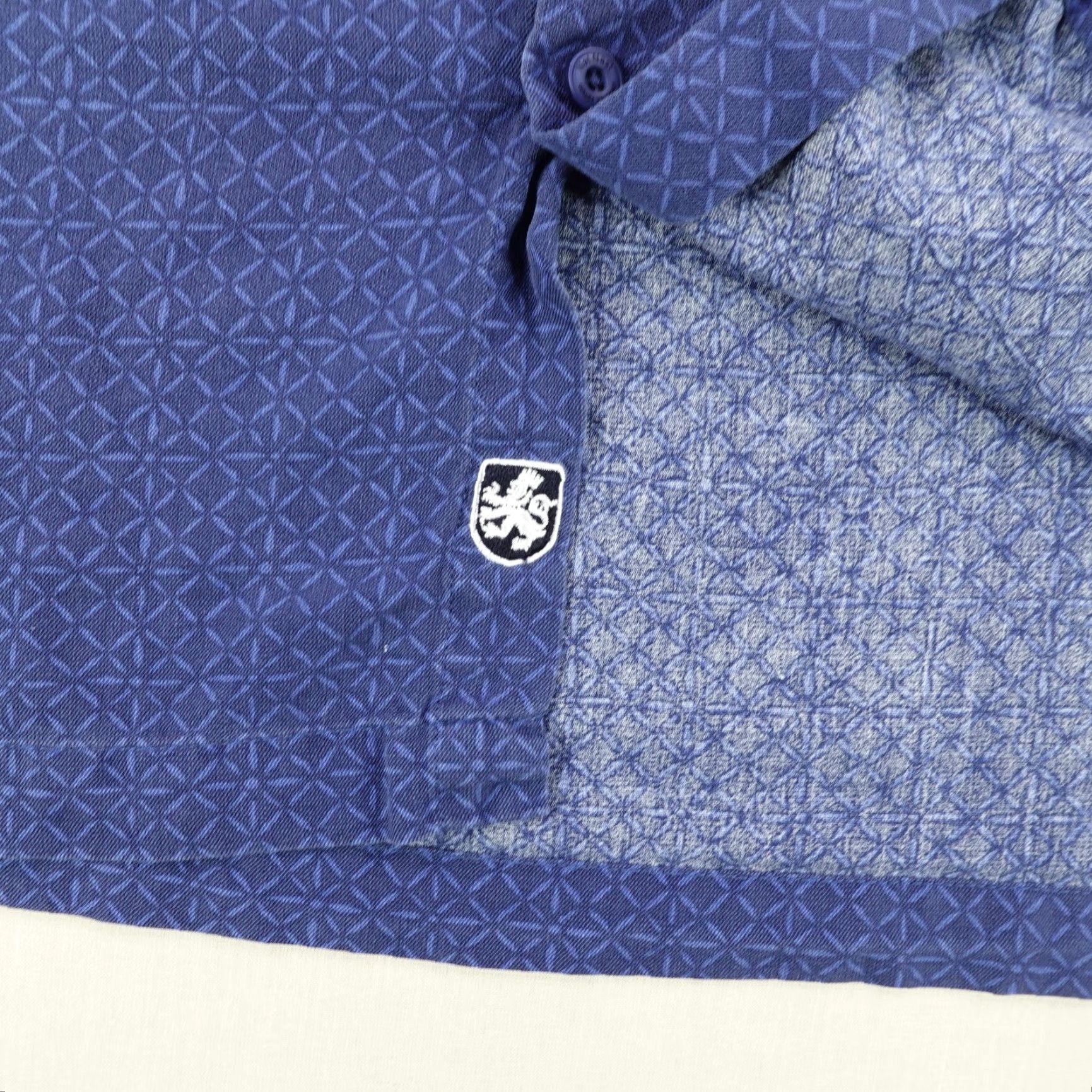 Nat Nast Nat Nast Shirt Mens 2XL Blue Silk Blend Button-Up Camp Luxury Relax Beach Geometric Short Sleeve Collared Button Casual Travel Pockets Size US XXL / EU 58 / 5 - 5 Thumbnail