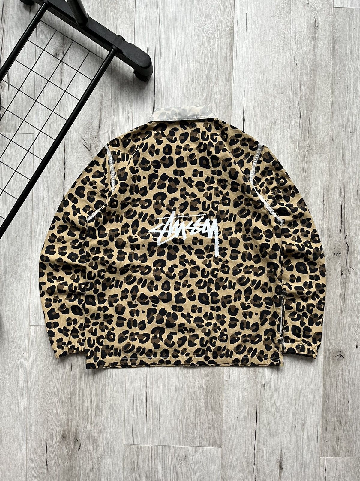 Stussy × Vintage Stussy Big Logo Rare Cheetah Leopard Camo Work Jacket Coach Size US M / EU 48-50 / 2 - 9 Thumbnail