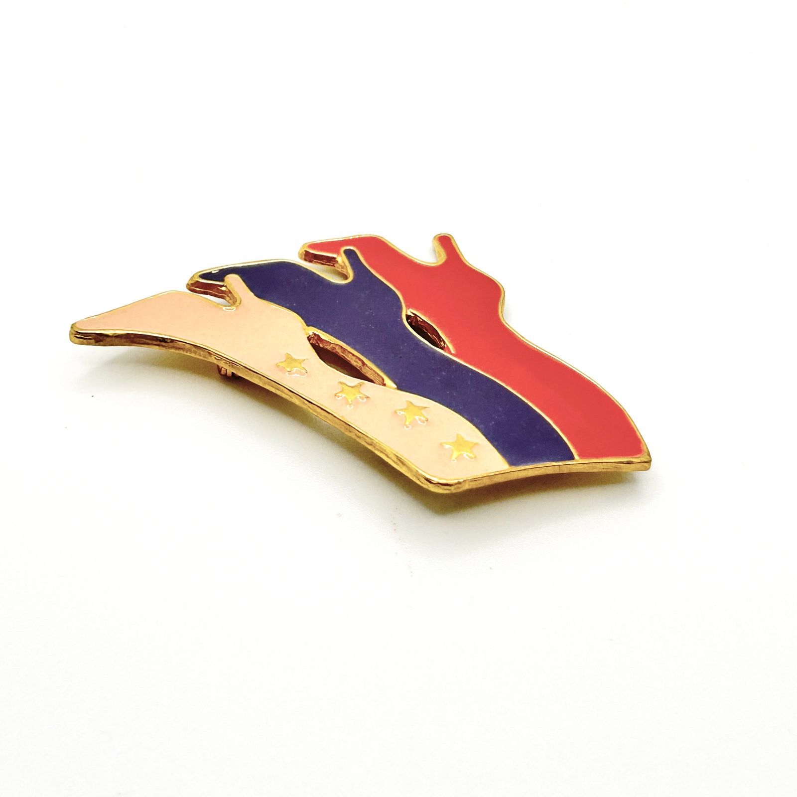 Vintage Vintage 80s Gold Enamel Glam High Heel Trio Brooch Pin Size ONE SIZE - 3 Thumbnail