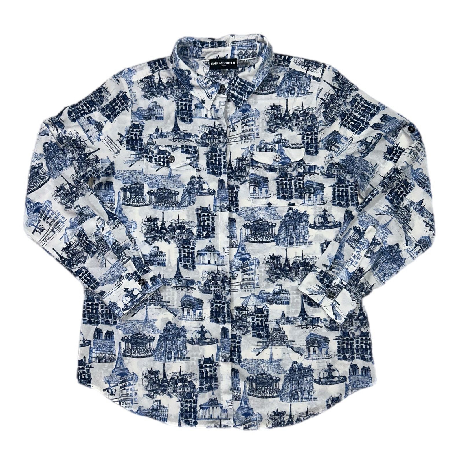 Karl Lagerfeld Karl Lagerfeld Paris Scenes Button Up Shirt Women's Large Size L / US 10 / IT 46 - 1 Thumbnail