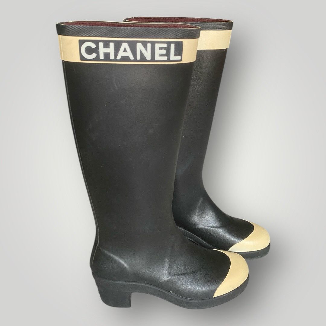 Chanel Chanel Long Rain Boots Size US 7 / IT 37 - 1 Thumbnail