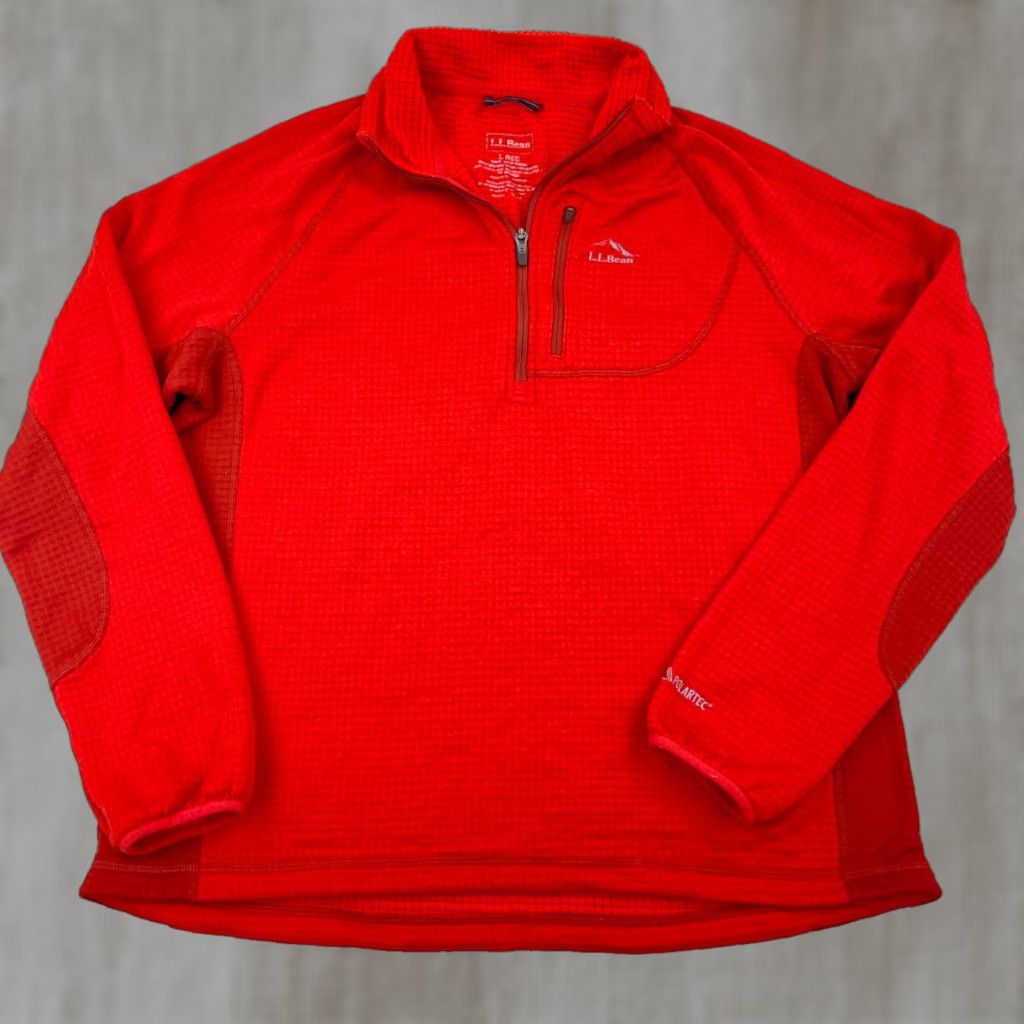 Vintage L.L. Bean Sweater Adult L Red Pullover Knit Zipper Logo All Seasons Mens Size US L / EU 52-54 / 3 - 1 Thumbnail