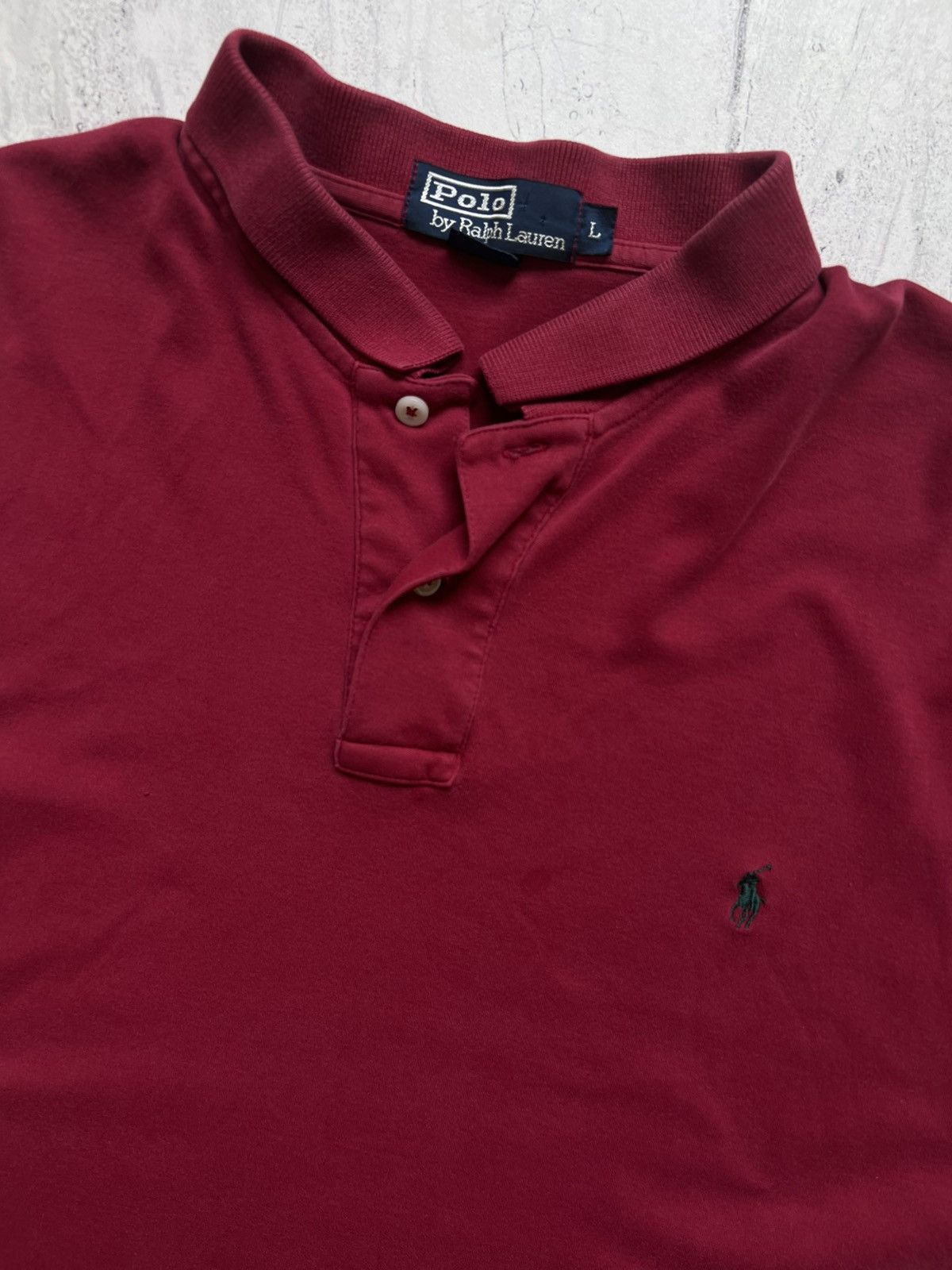 Polo Ralph Lauren Vintage Polo Ralph Lauren Maroon Button Up Polo Shirt Size US L / EU 52-54 / 3 - 3 Thumbnail