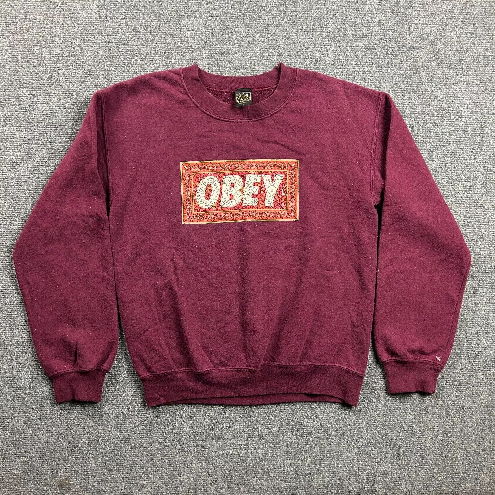 Obey × Vintage Vintage Obey Sweatshirt Adults Small Distressed Mens Size US S / EU 44-46 / 1 - 1 Thumbnail