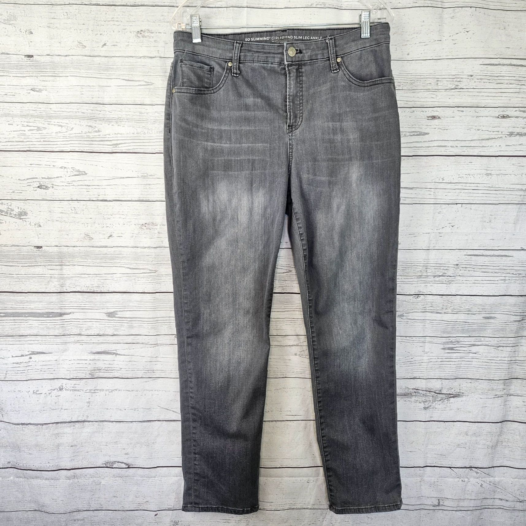 Vintage Chico's Womens Jeans Ankle 12 Gray High Rise Slimming Girlfriend So Slimming Chicos Womens Jeans Size 12 Gray Ankle Size 34" / US 12 / IT 48 - 2 Thumbnail