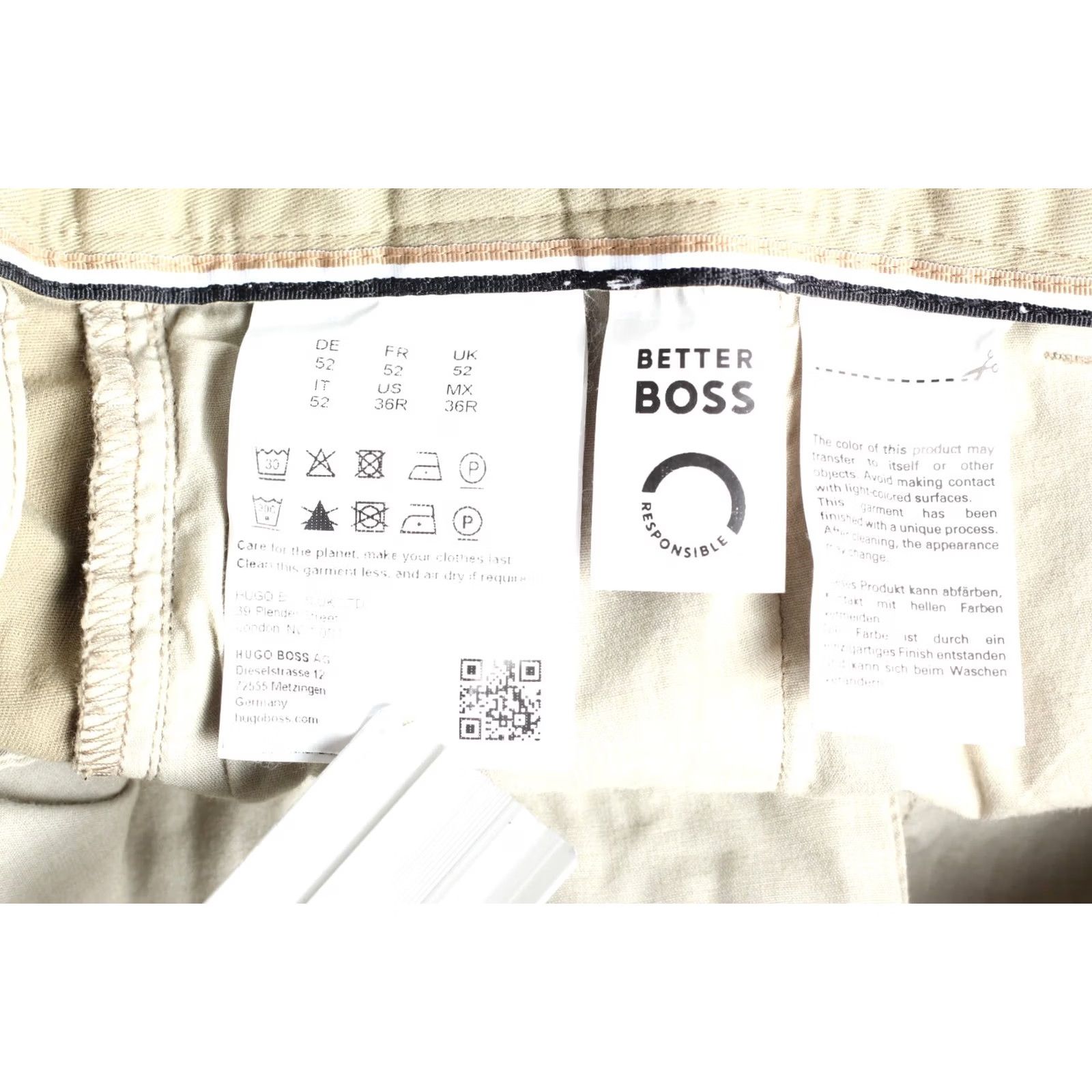 Hugo Boss HUGO BOSS Kane-L Chino Pants Trousers Men 52 Regular Olive 36 waist 31in inseam Stretch Button Zip Tailored Casual Adjustable Size US 36 / EU 52 - 7 Thumbnail