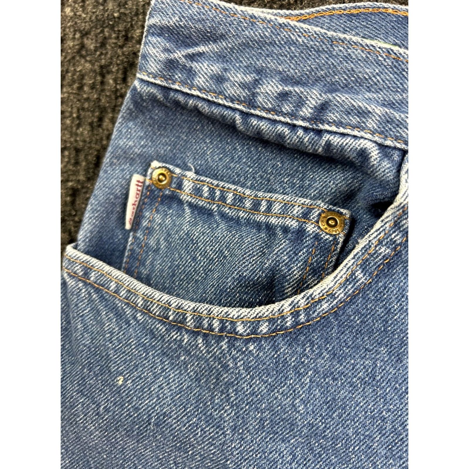 Carhartt VINTAGE Carhartt Jeans Relaxed Fit 38 x 30 Denim Blue 80s 90s Grunge Logo City Skater Mens Jeans Size US 38 / EU 54 - 4 Thumbnail