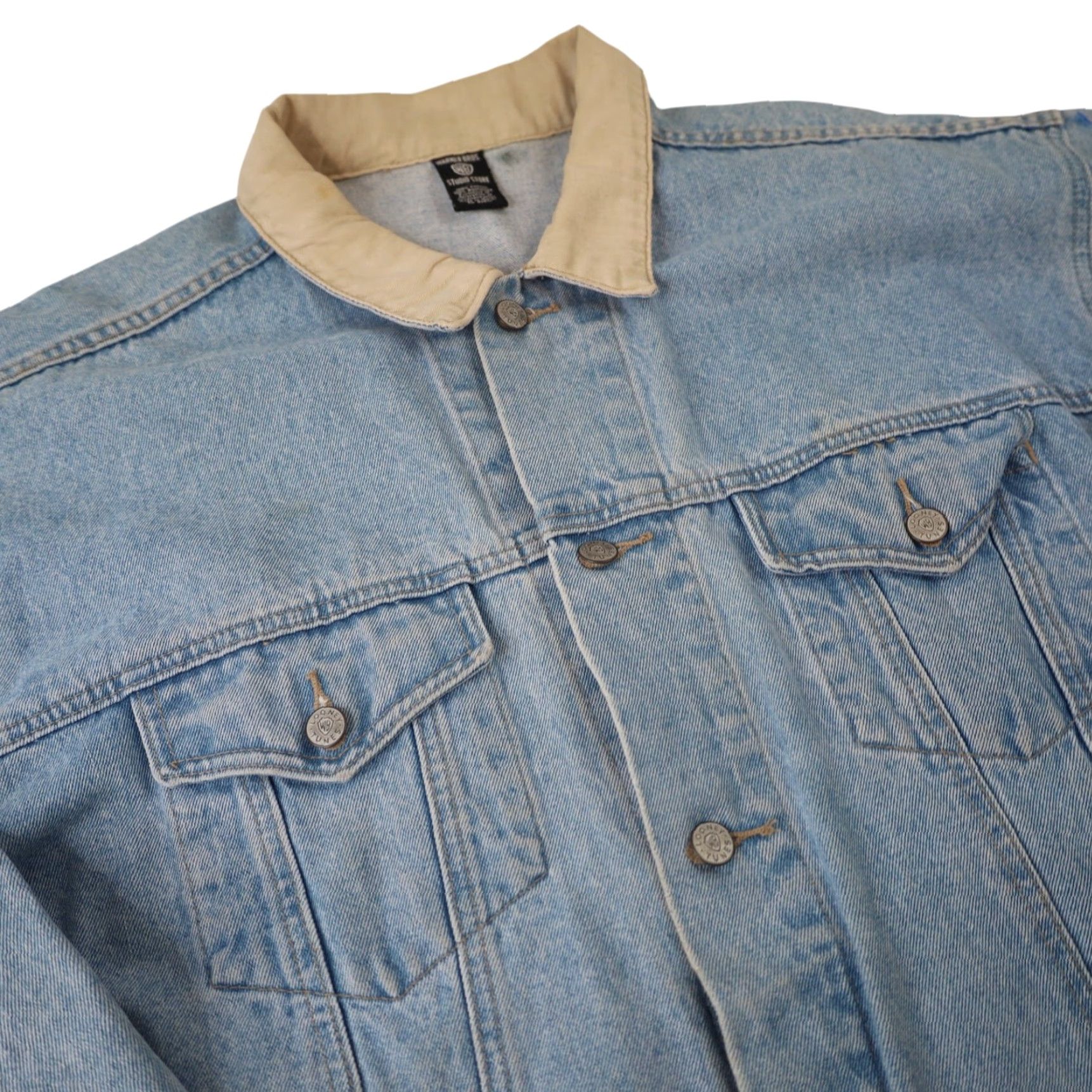 Vintage VINTAGE Looney Tunes "Thats all Folks" Denim Jacket Mens Large Blue Jacket Size US L / EU 52-54 / 3 - 5 Thumbnail
