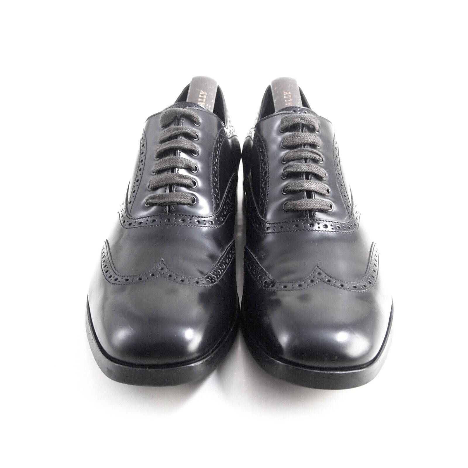 Ermenegildo Zegna Zegna Wingtip Brogues Black Leather Mens US 10 EU 43 $820 Size US 10 / EU 43 - 3 Thumbnail