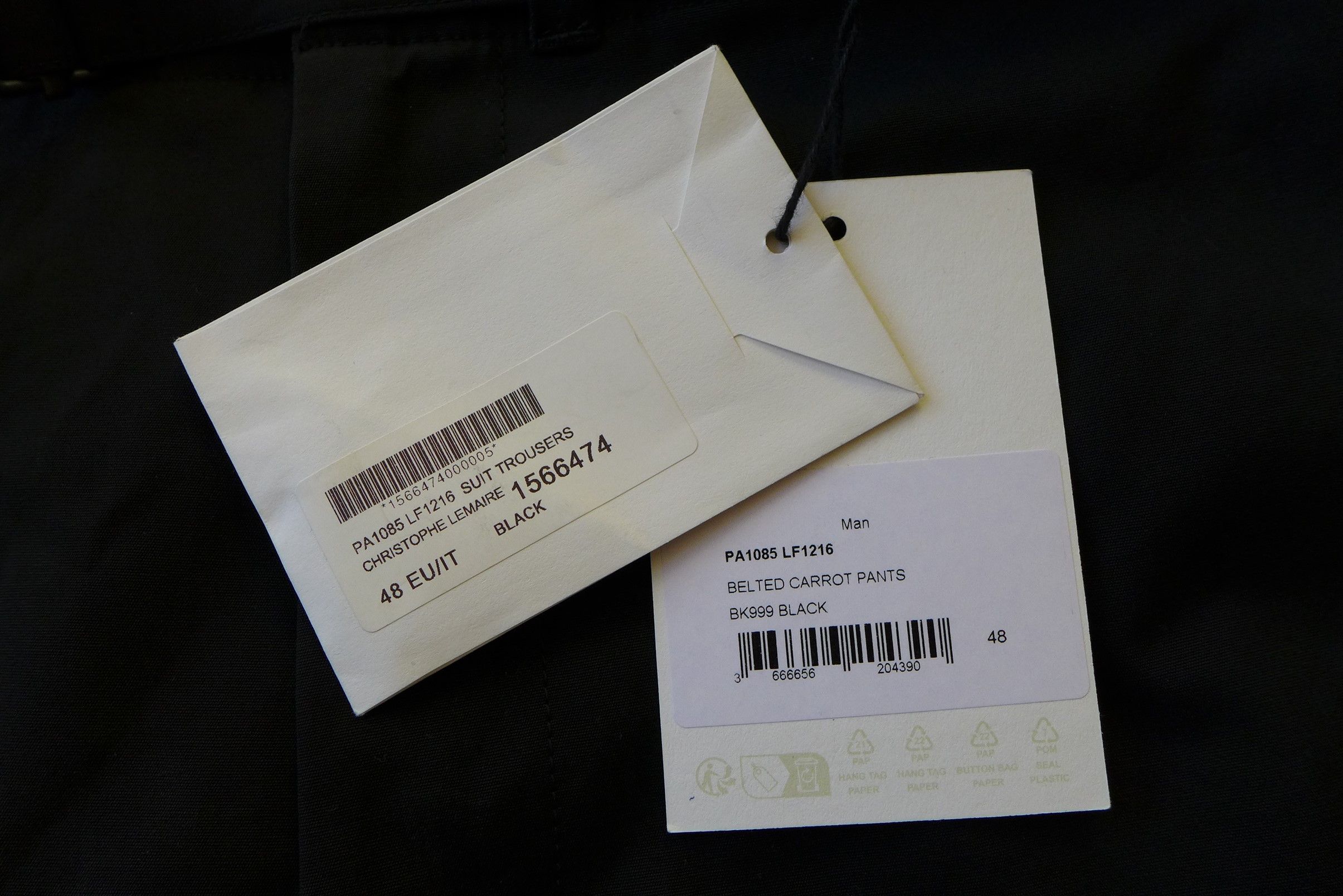 Lemaire Lemaire Belted Carrot Pants Trousers - Black Cotton Size US 32 / EU 48 - 16 Thumbnail