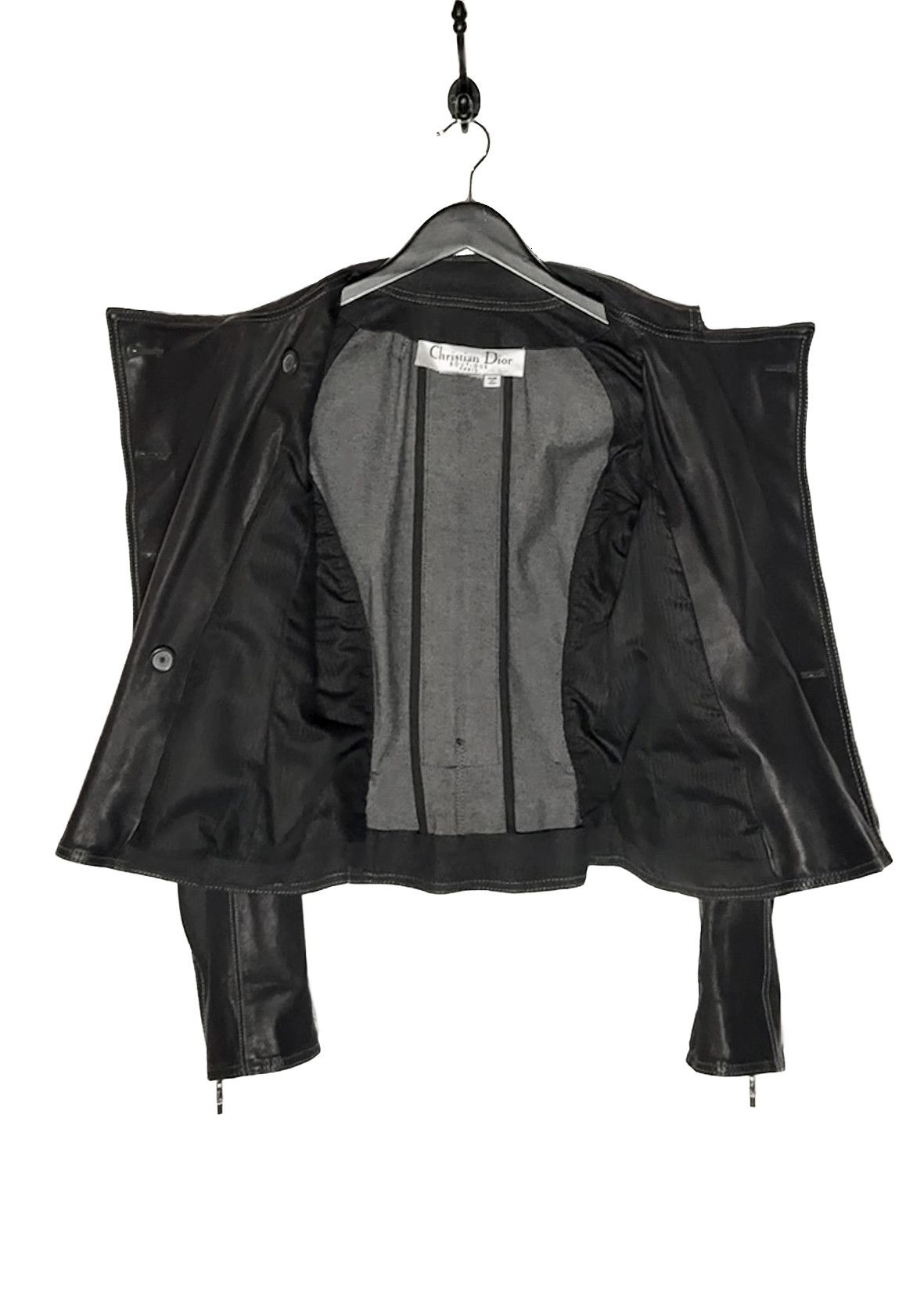 Dior Christian Dior Black Leather Braided Sleeves Denim Jacket Size M / US 6-8 / IT 42-44 - 6 Thumbnail