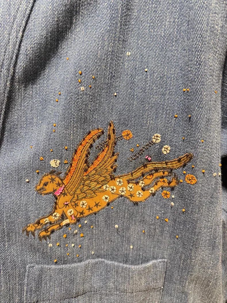 Valentino Valentino Embroidered butterfly denim jacket Size XL / US 12-14 / IT 48-50 - 3 Thumbnail