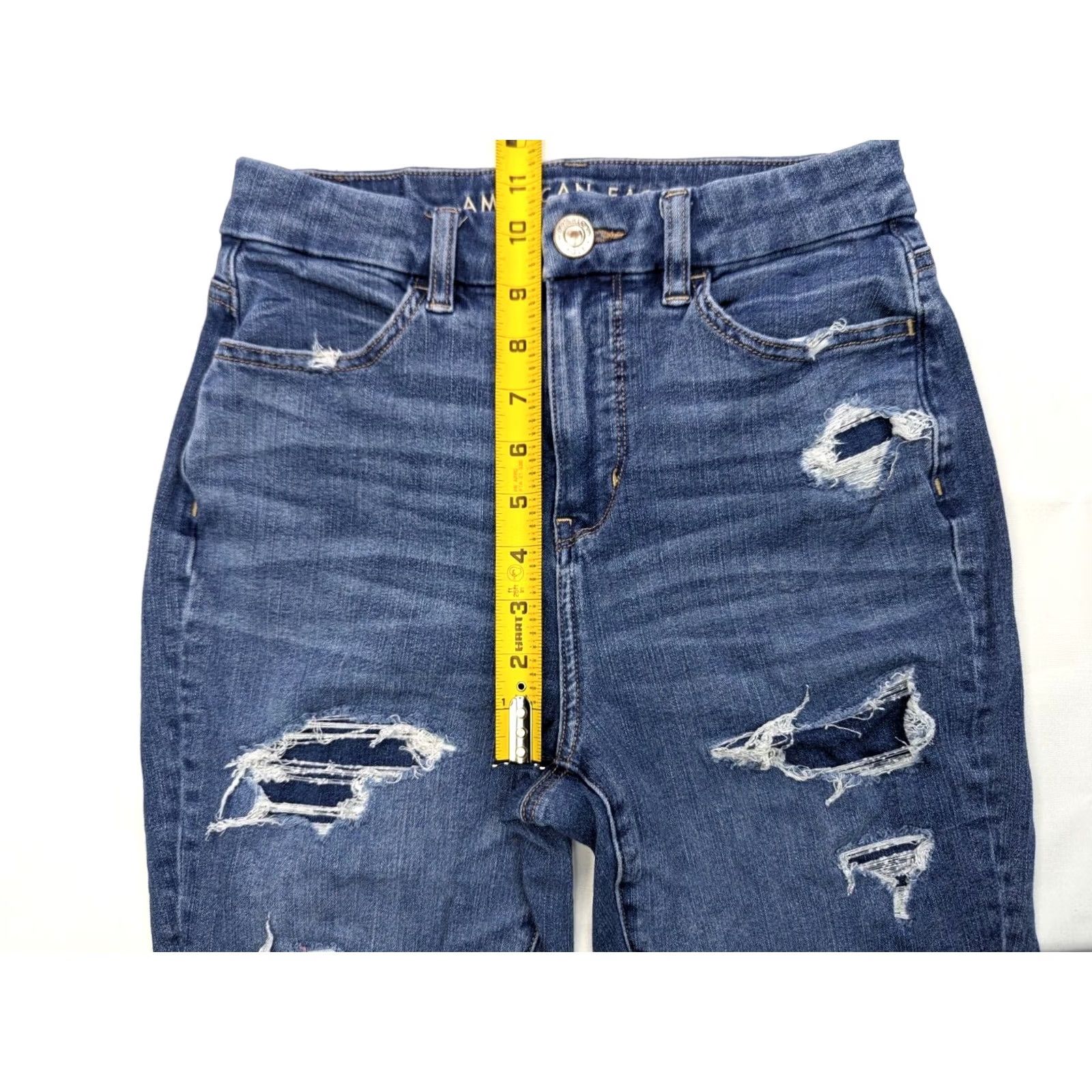 American Eagle Outfitters American Eagle Outfitters Dream Jean Jeans Jegging Distressed 90s Blue 24x27.5 Womens Regular High Rise XSmall? Size 26" / US 2 / IT 38 - 4 Thumbnail