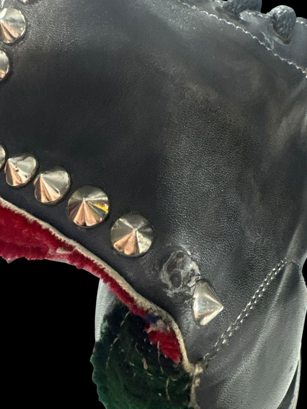 Bed Stu Bed Stu Handmade Studded Leather Textile Ankle Boots Size US 7 / EU 40 - 10 Thumbnail