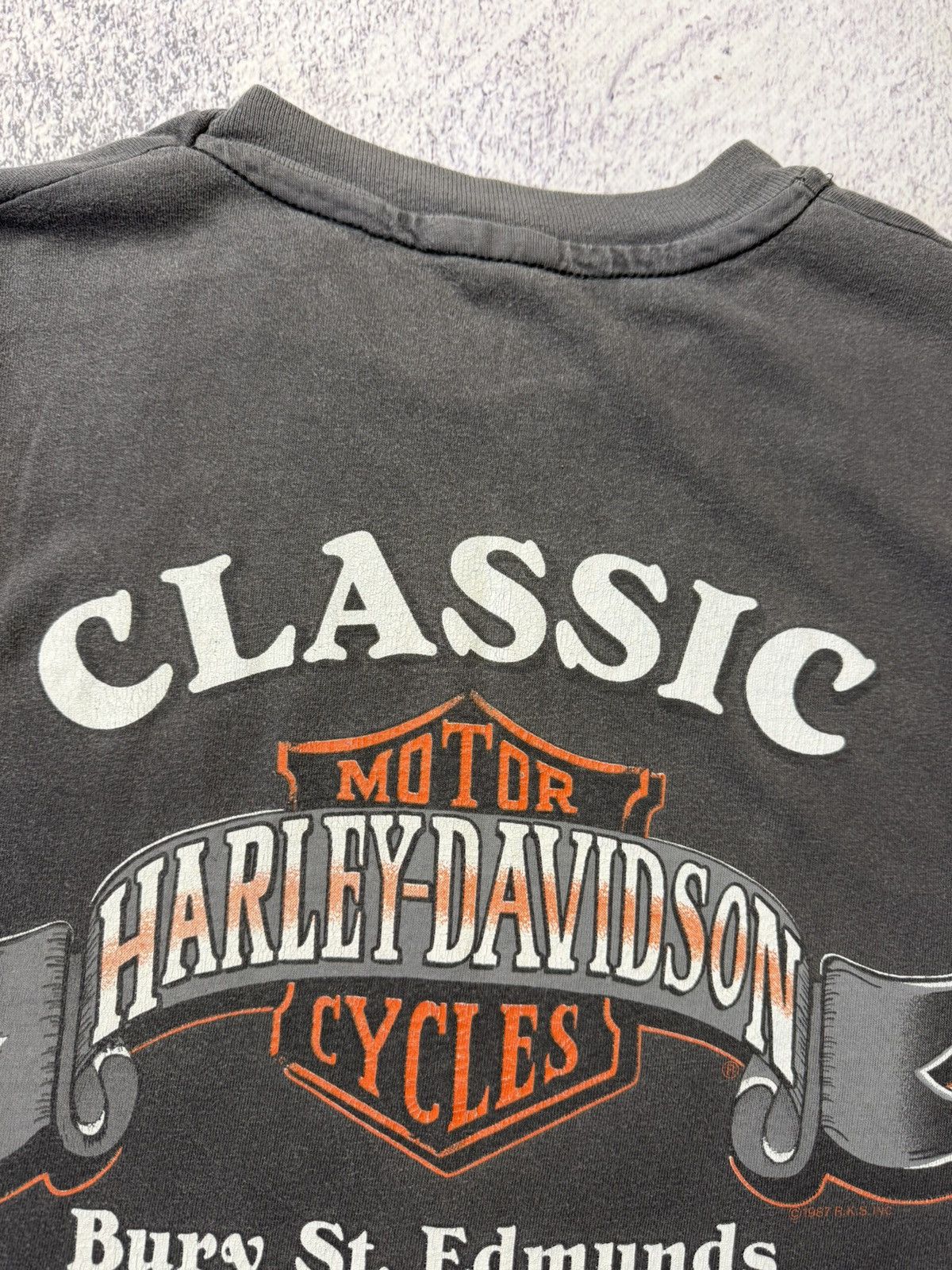 Harley Davidson Vintage Harley Davidson T Shirt 1989 USA Bury St.Edmunds Size US L / EU 52-54 / 3 - 21 Thumbnail