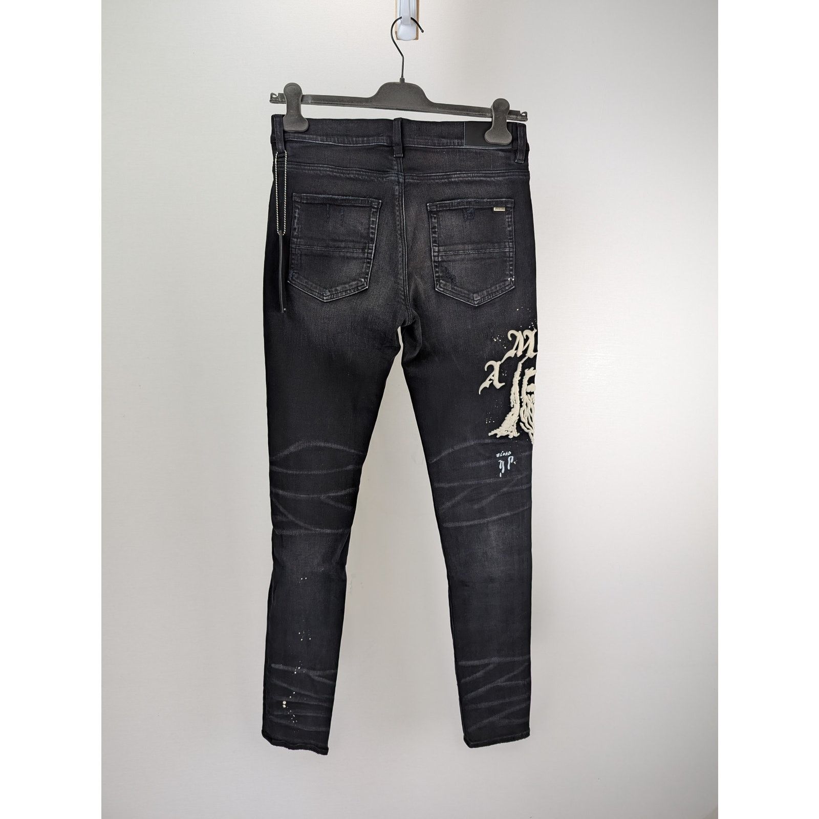 Amiri o1rshd1 Wes Lang Reaper Logo Jean in Aged Black Size US 32 / EU 48 - 8 Thumbnail