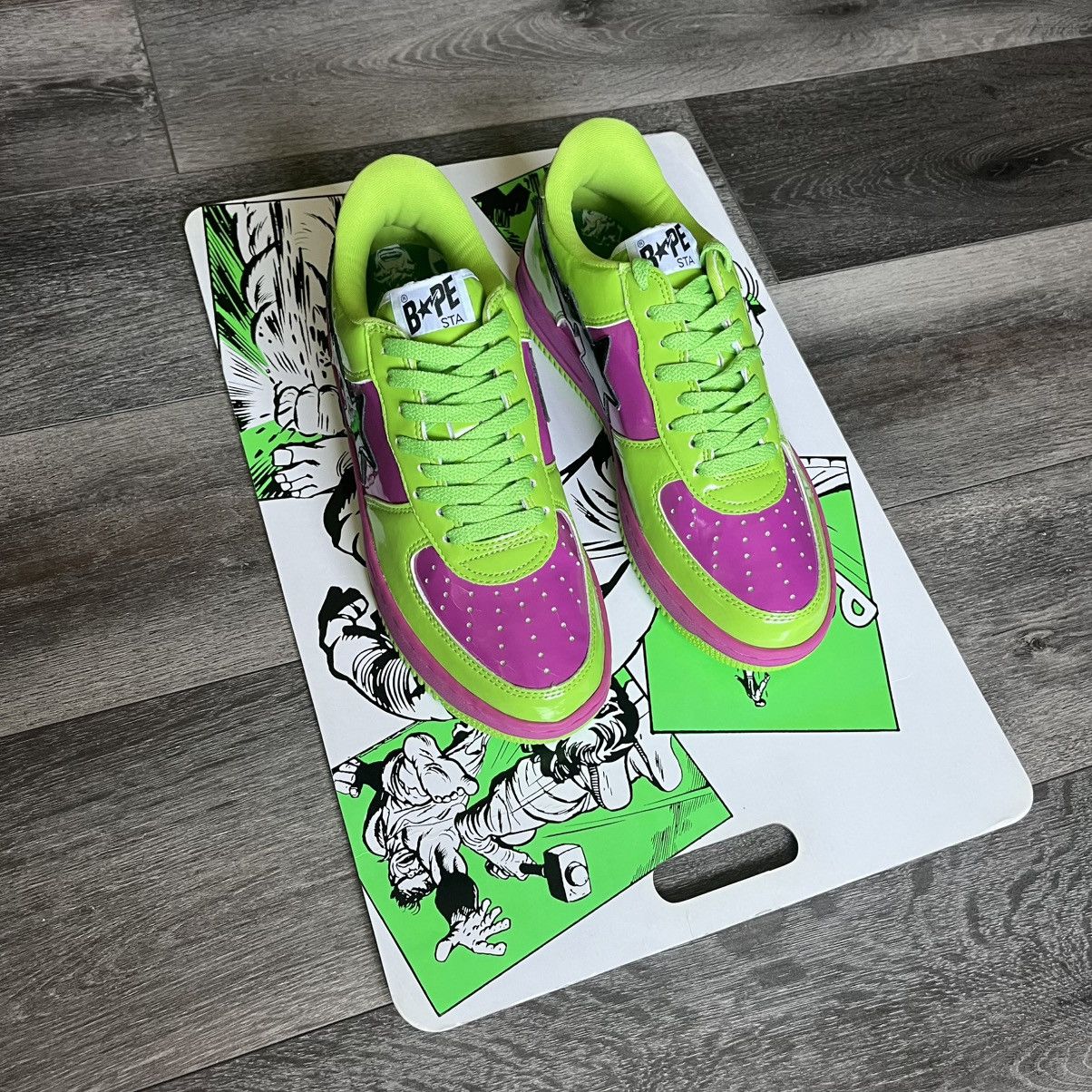 Bape × Marvel Comics RARE OG 2005 A BATHING APE BAPESTA HULK MARVEL LOW SHOES 9 Size US 9 / EU 42 - 15 Thumbnail