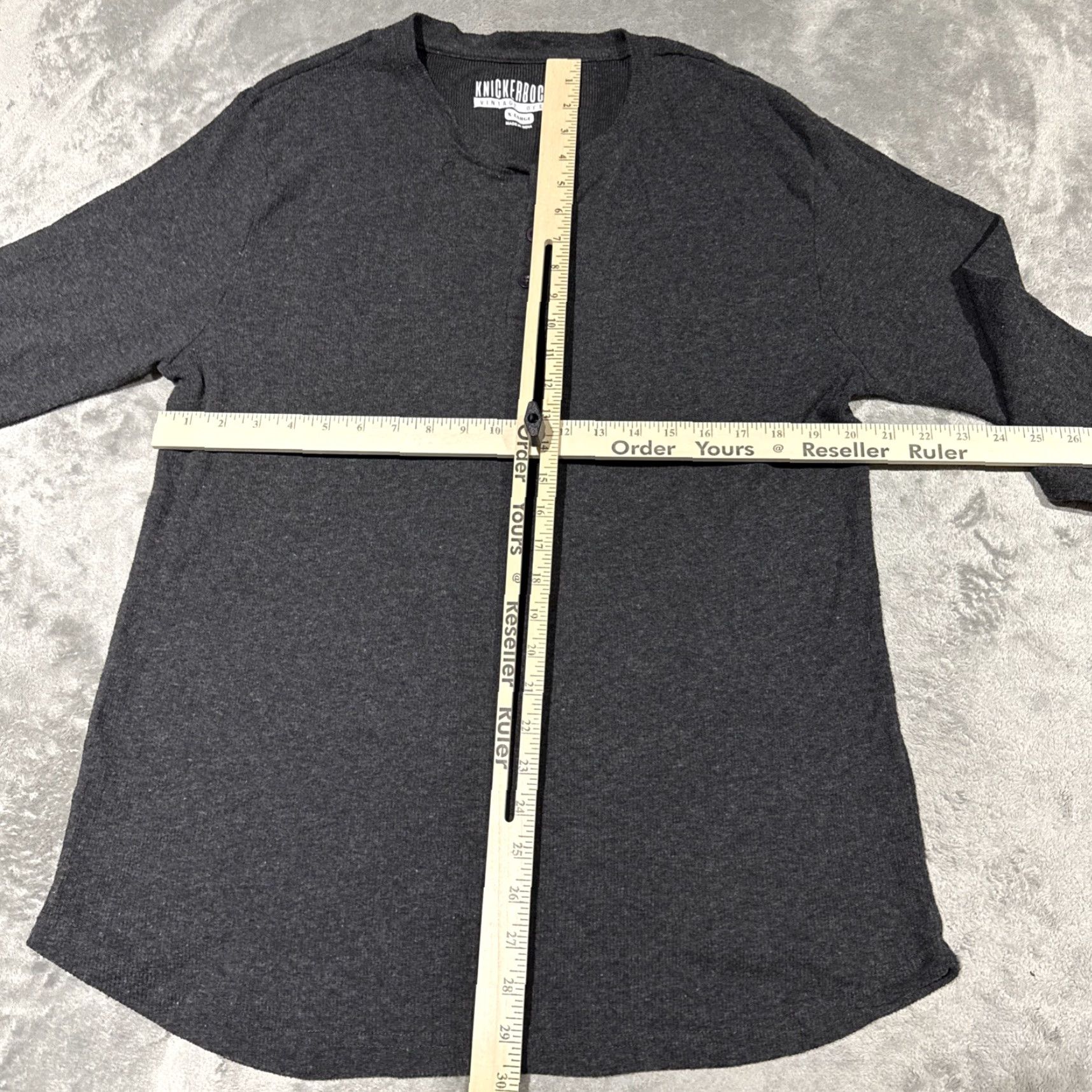 Vintage Knickerbocker Henley Shirt Mens XL Dark Gray Long Sleeve Thermal Size US XL / EU 56 / 4 - 4 Thumbnail
