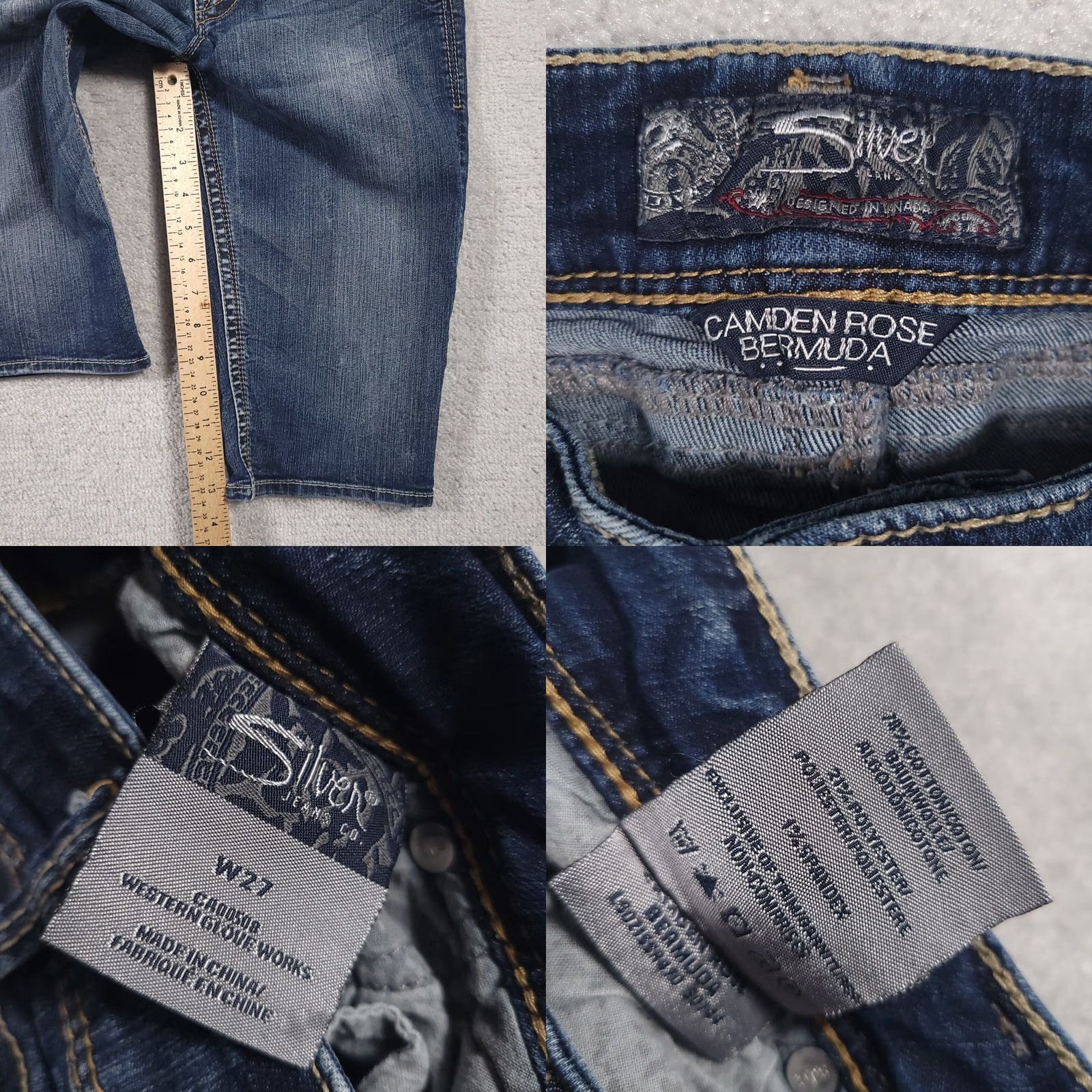 Silver Jeans Co. Silver Jeans Bermuda Stretch Denim Jean Shorts Women 27 Camden Rose Bermuda Mostly Casual Jeans Shorts Women 27 Size 27" / US 4 / IT 40 - 8 Thumbnail