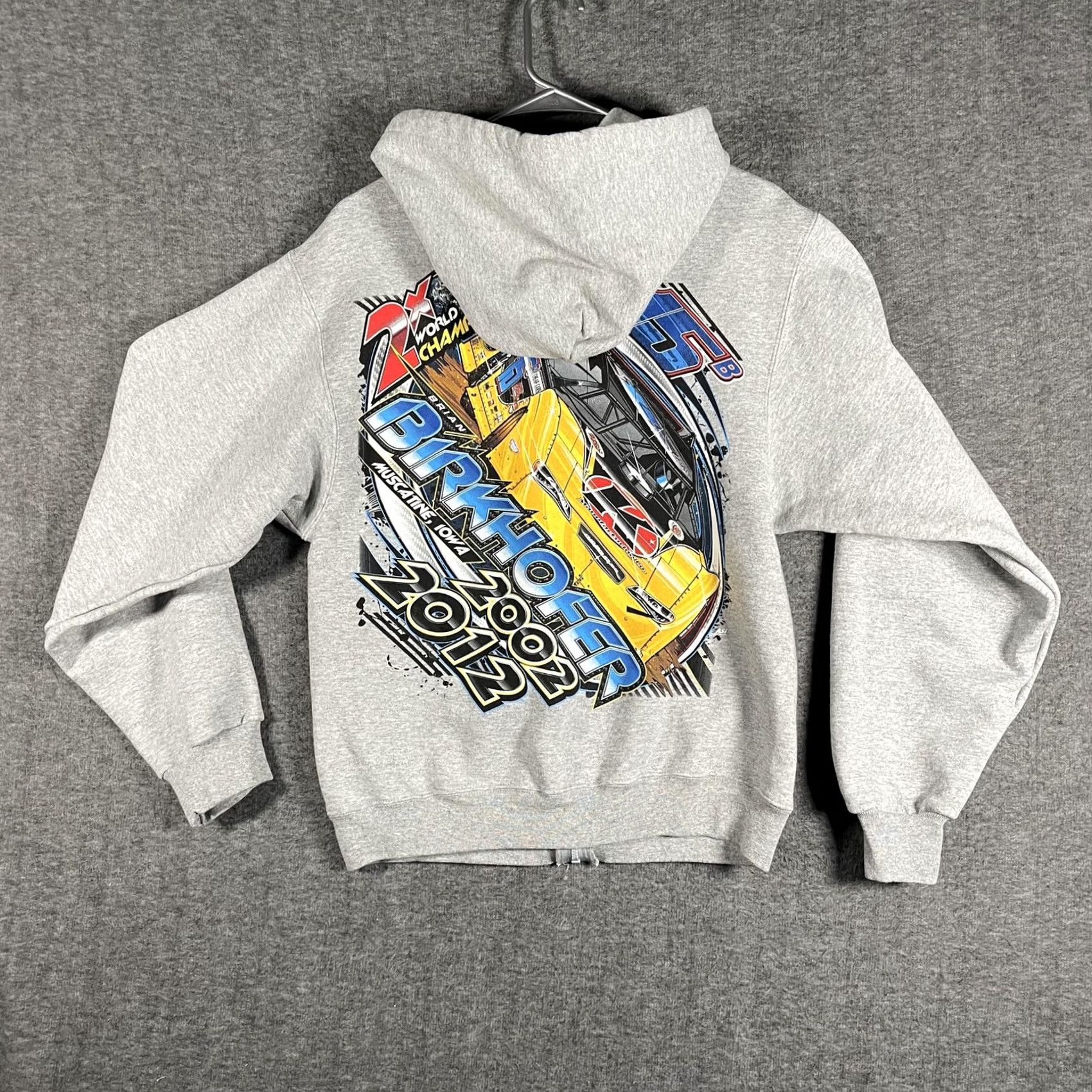 Fruit Of The Loom Brian Birkhofer Hoodie Mens Small Gray Fruit Of The Loom Full Zip Racing Fleece Size US S / EU 44-46 / 1 - 4 Thumbnail