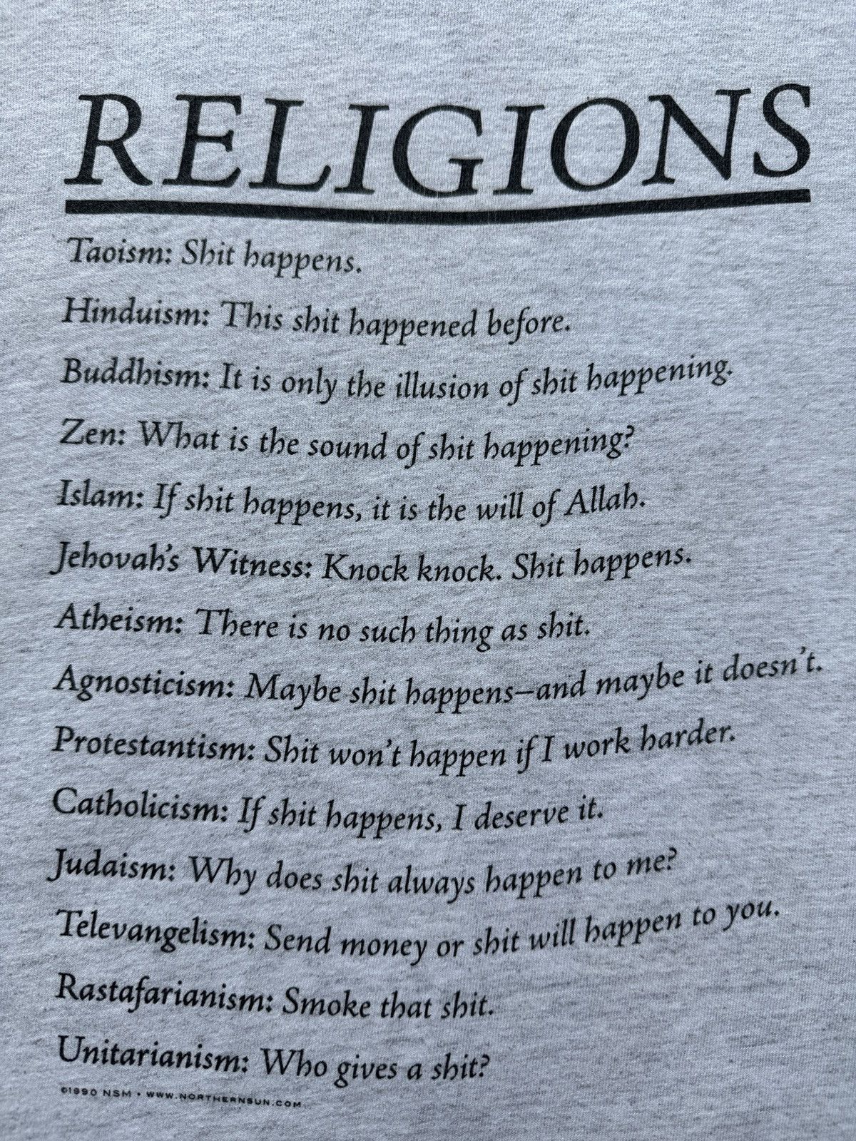 Vintage Vintage 1999 Religions of the world 90s humor funny Tee Size US XL / EU 56 / 4 - 3 Thumbnail