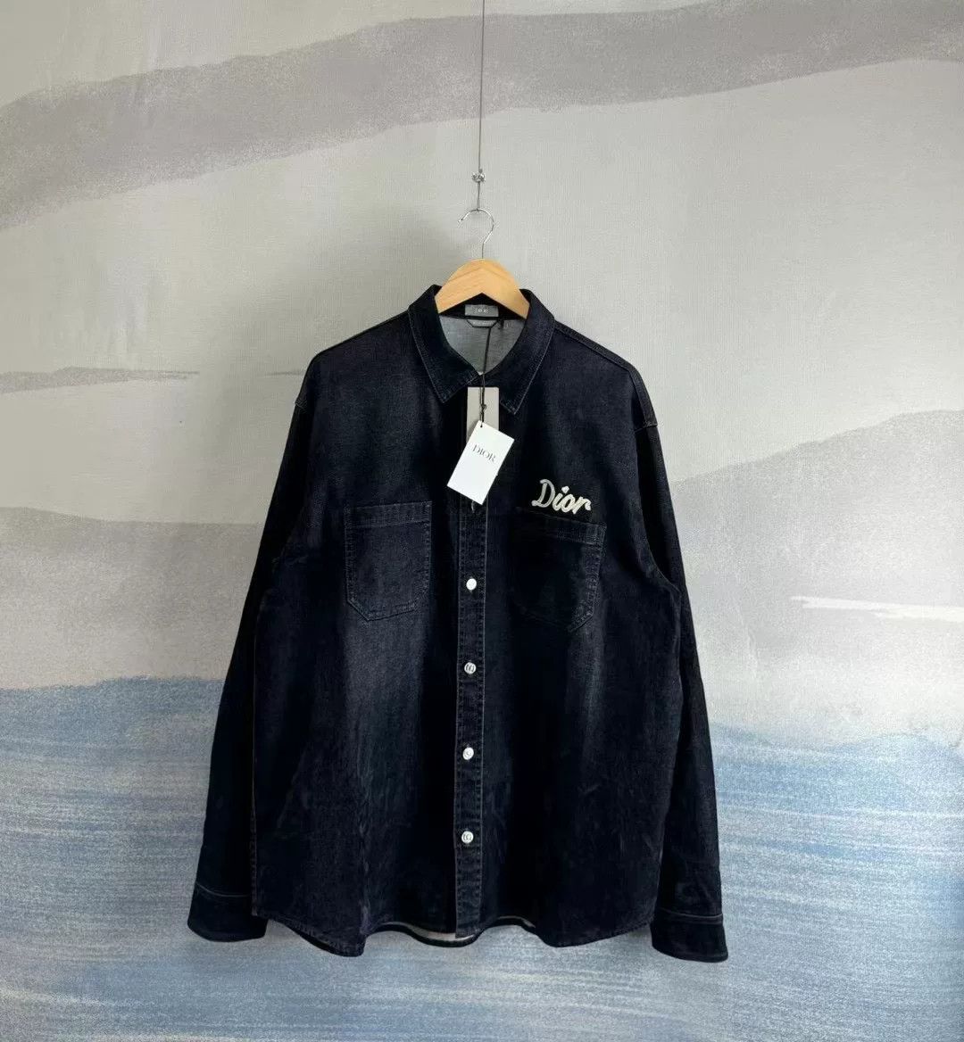Dior dior navy suede workwear denim shirt jacket Size US L / EU 52-54 / 3 - 1 Thumbnail