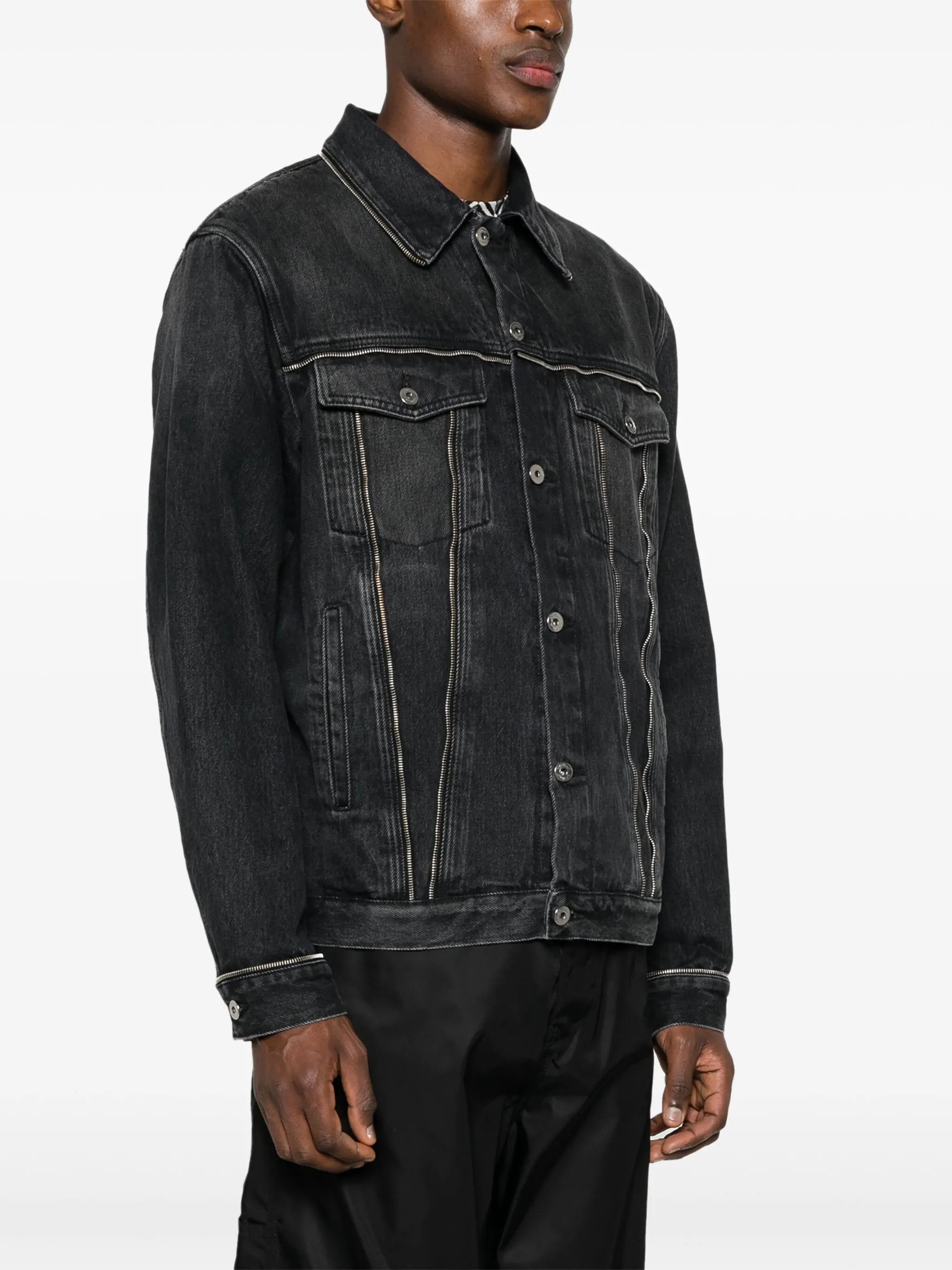 Off-White o1y0225 Denim Jacket in Black Size US L / EU 52-54 / 3 - 3 Thumbnail